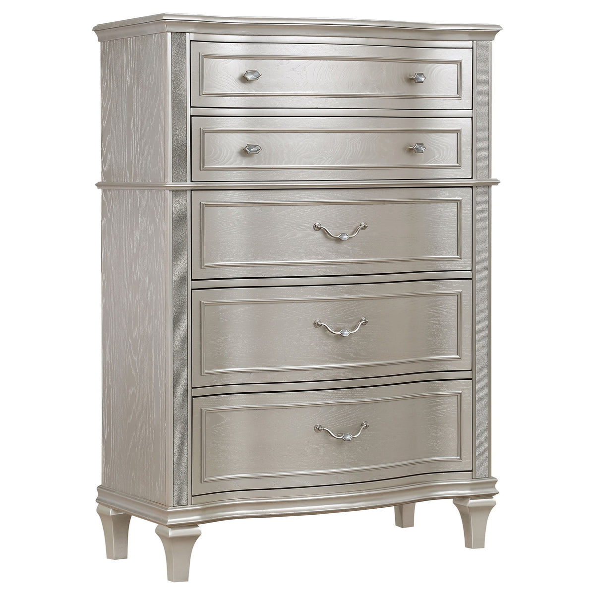 Evangeline 5-piece Bedroom Set Silver Oak