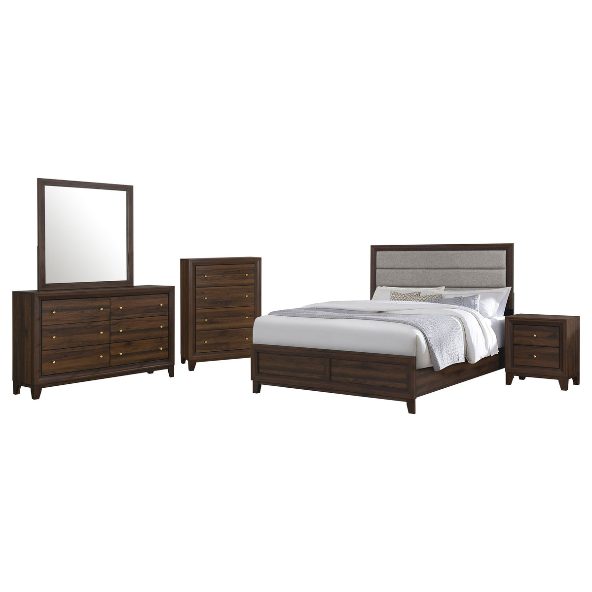Welsley 5-piece Bedroom Set Walnut
