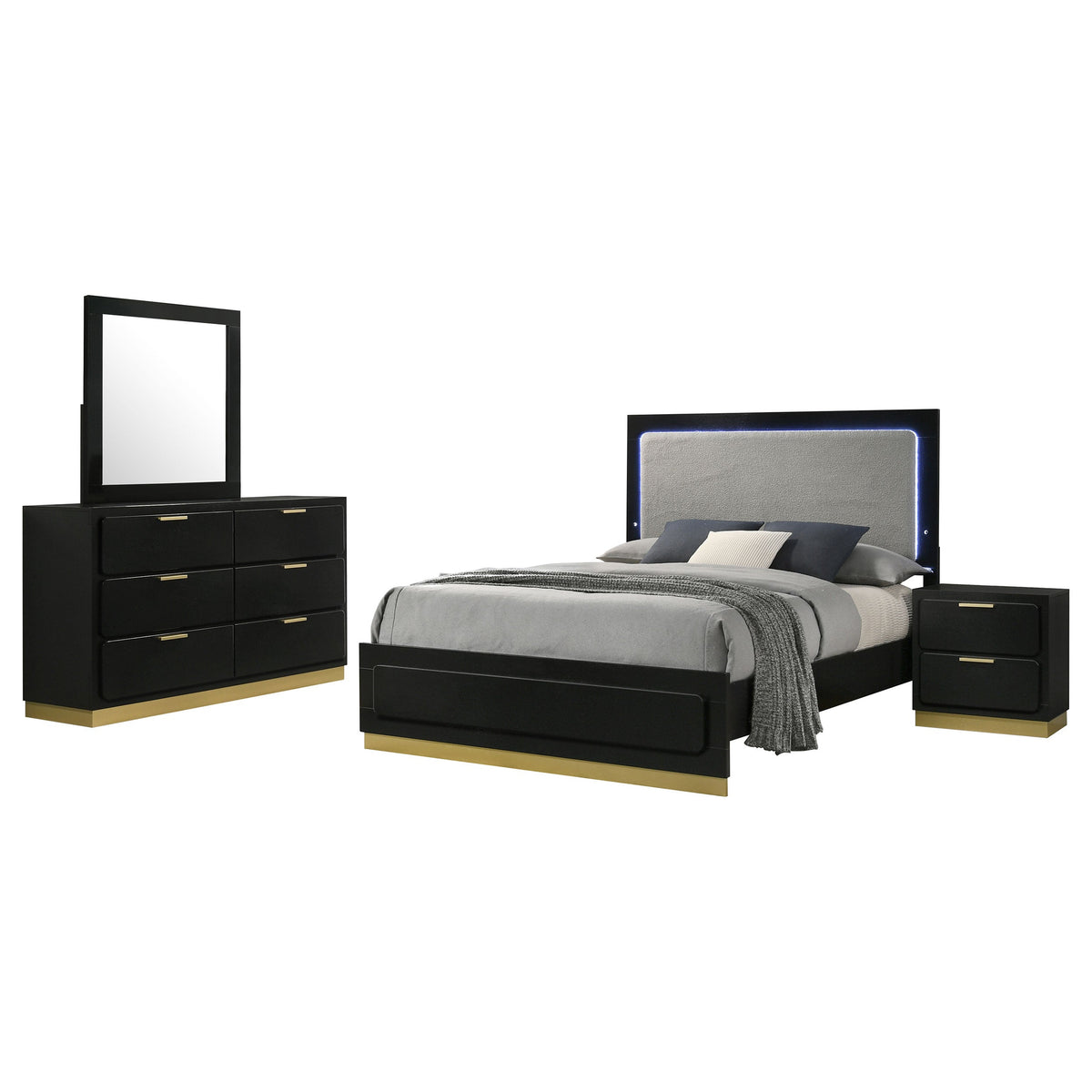 Caraway 4-piece Bedroom Set Black