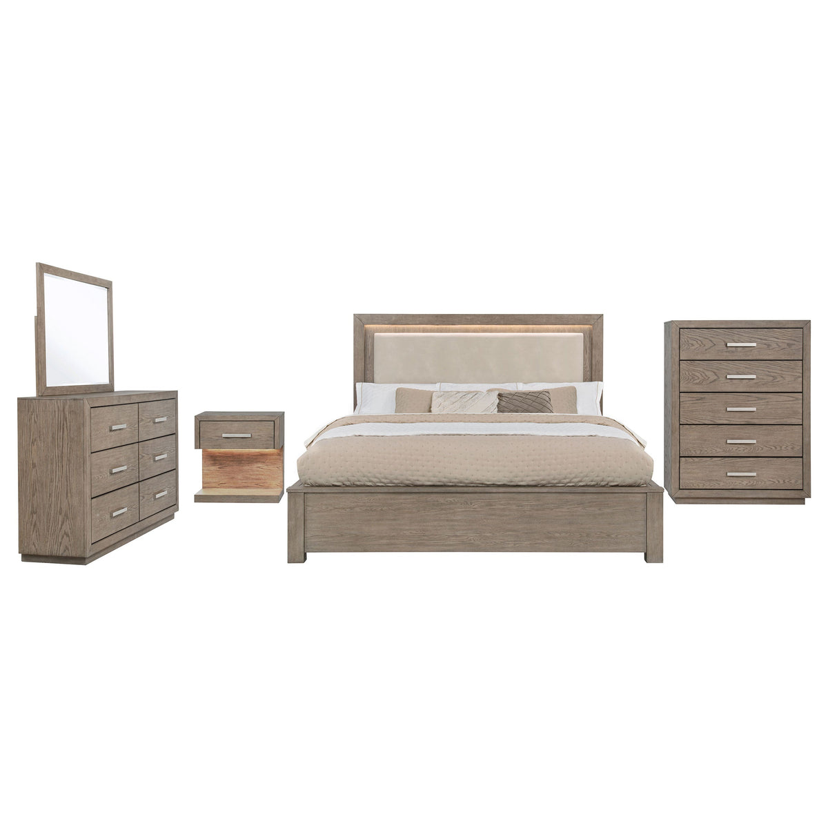 Kenora 5-piece Bedroom Set Barley Brown