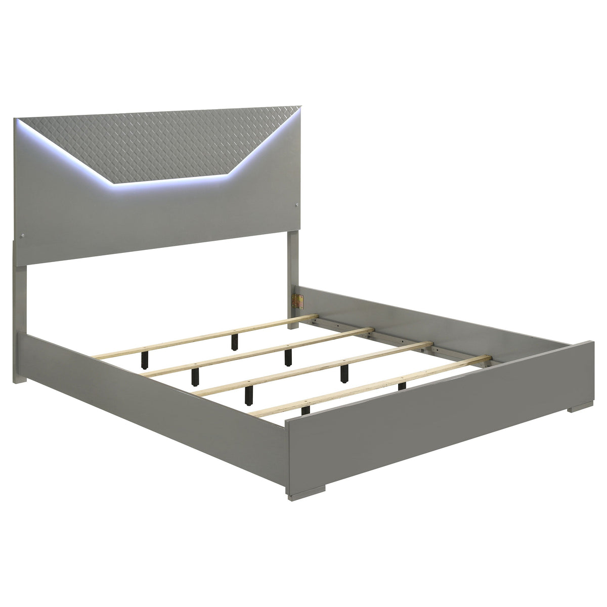 Ives 4-piece Bedroom Set Grey High Gloss