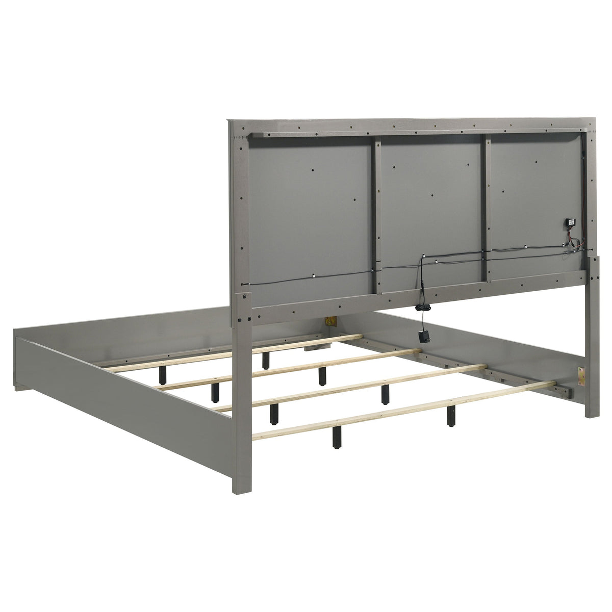 Ives 4-piece Bedroom Set Grey High Gloss