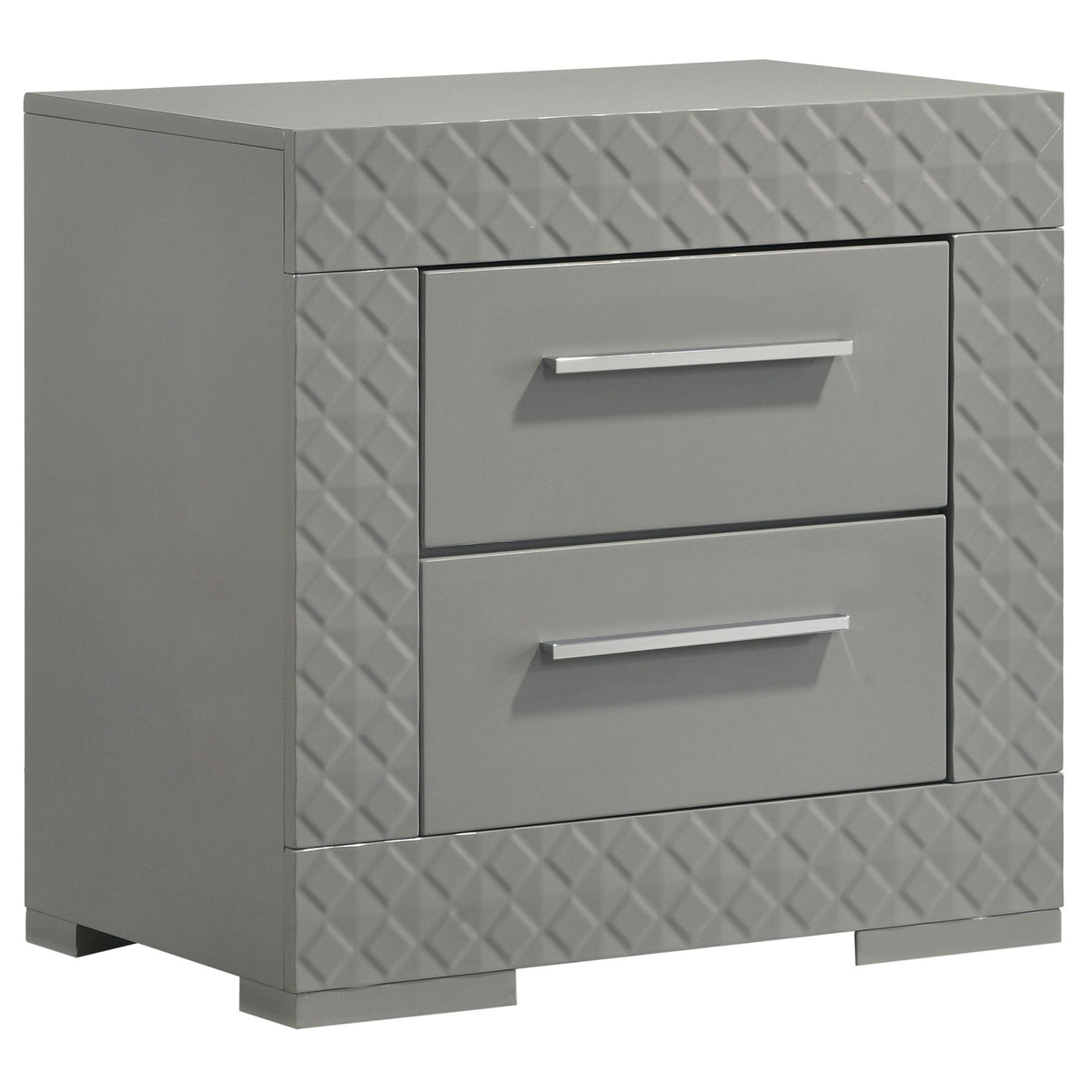 Ives 4-piece Bedroom Set Grey High Gloss