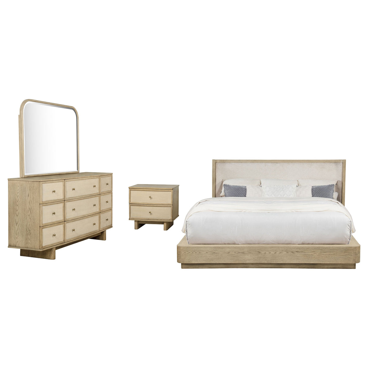 Kailani 4-piece Bedroom Set Beige Oak