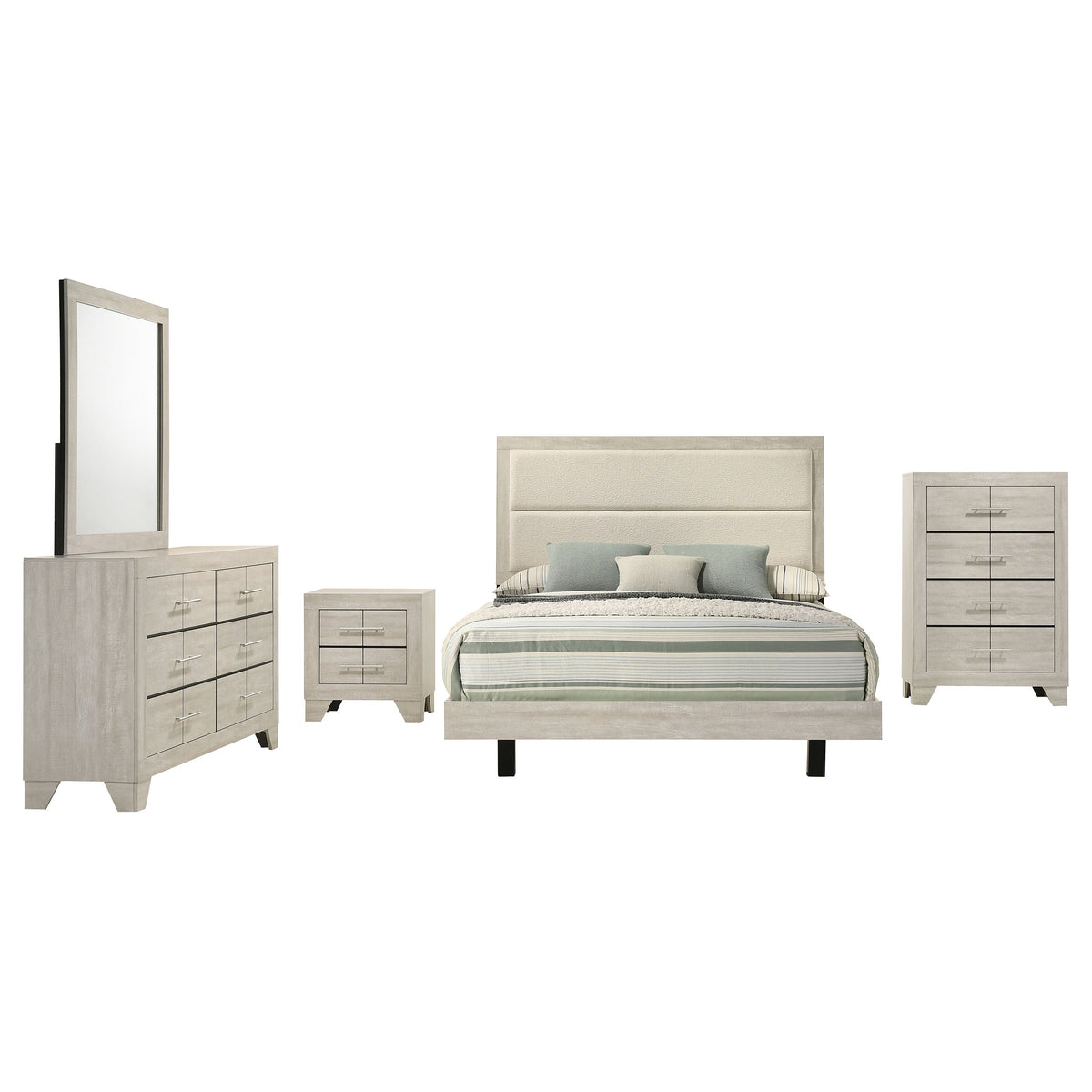Trenton 5-piece Bedroom Set Rustic Cream