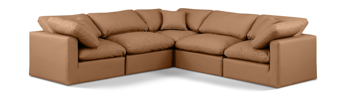 Indulge - Faux Leather 5 Piece Modular Corner Sectional