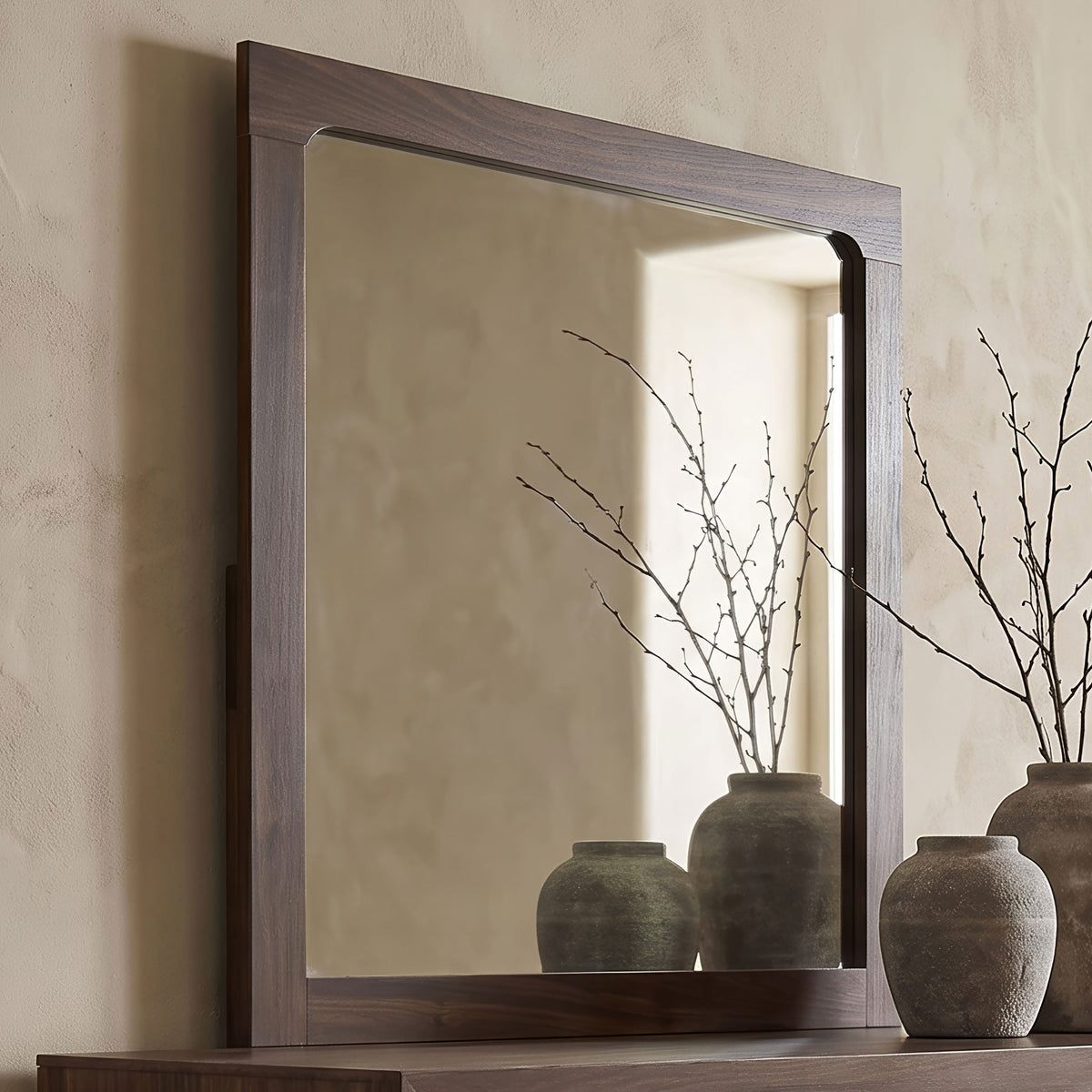 Etienne Square Dresser Mirror Walnut