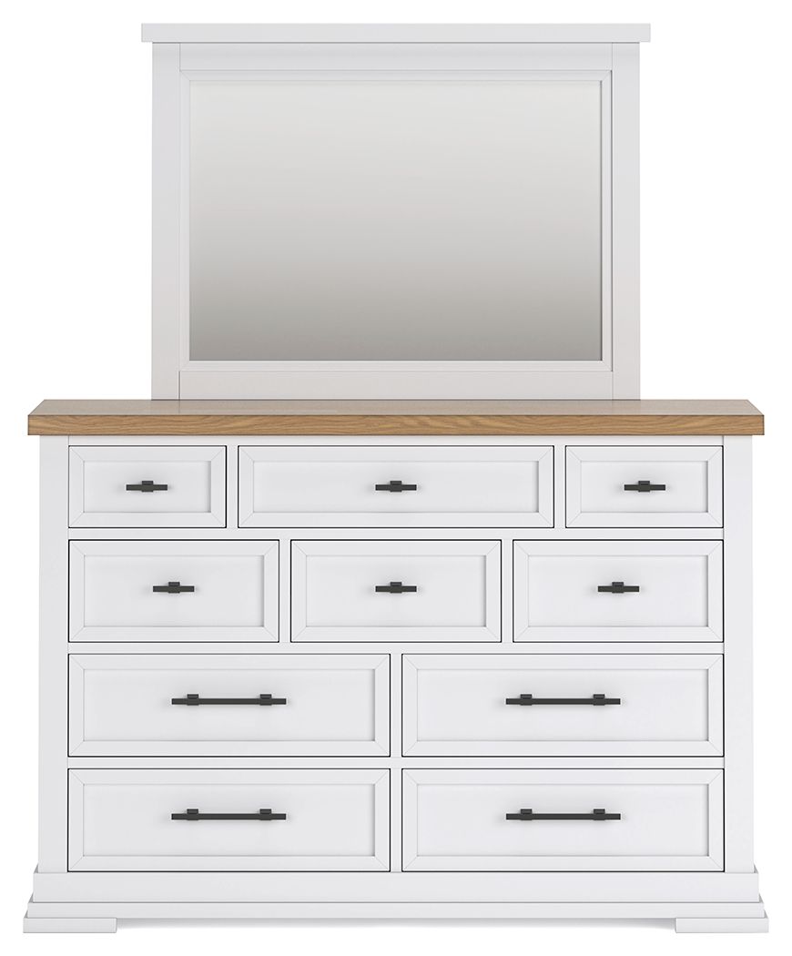 Ashbryn - Dresser And Mirror - White / Natural