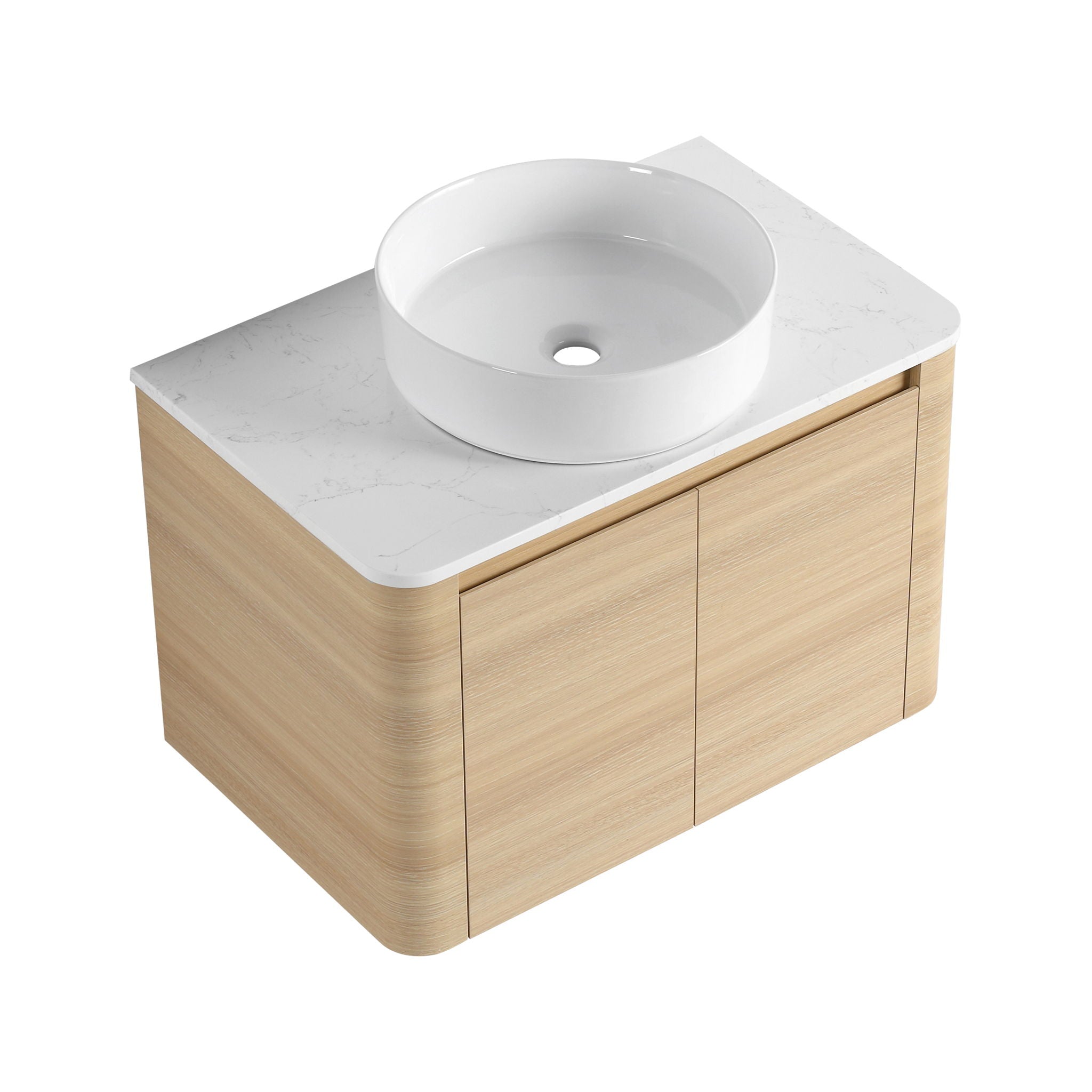 Mounted Bathroom Vanity With Art Sink & 2 Soft Close Doors