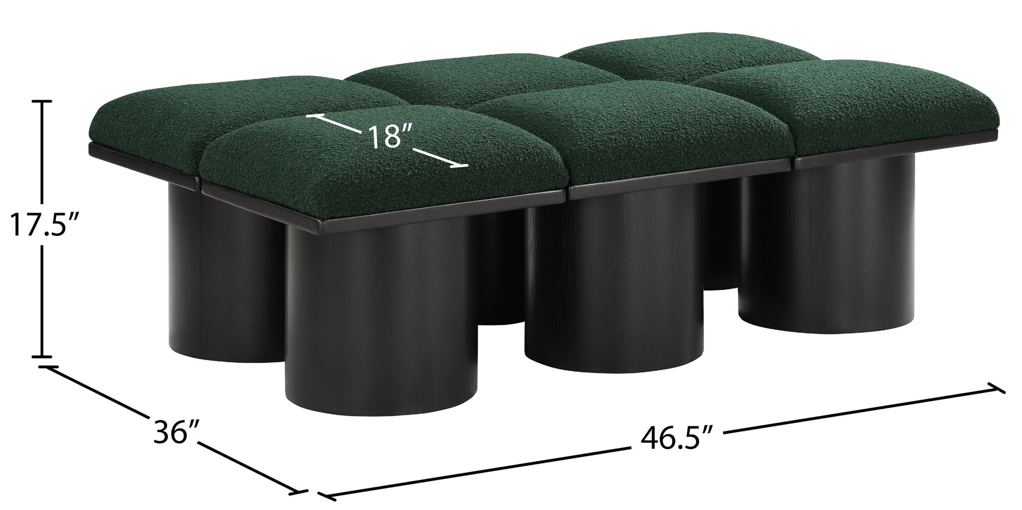 Pavilion - 6 Piece Modular Bench With Black Base