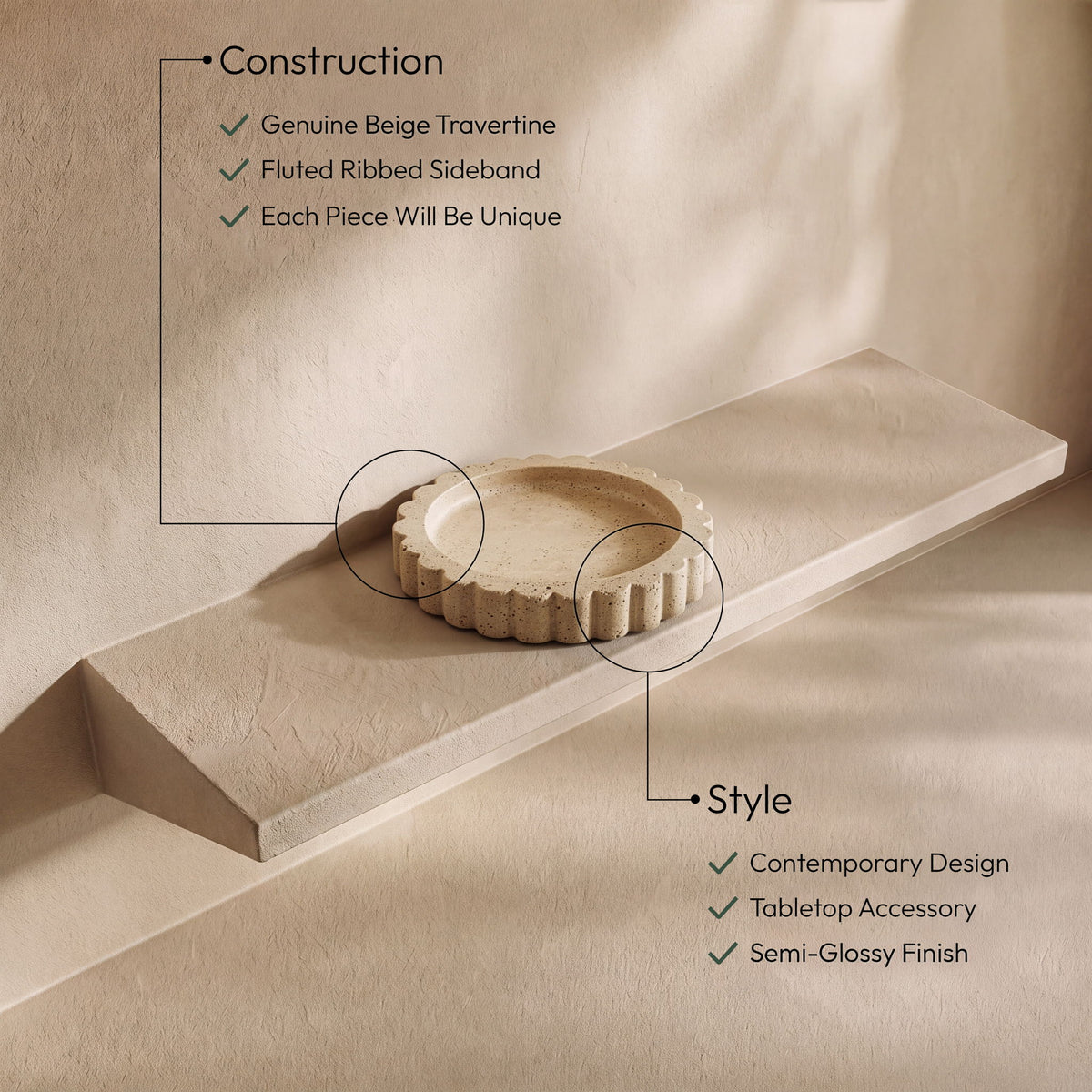 Ricardo - Travertine Tray