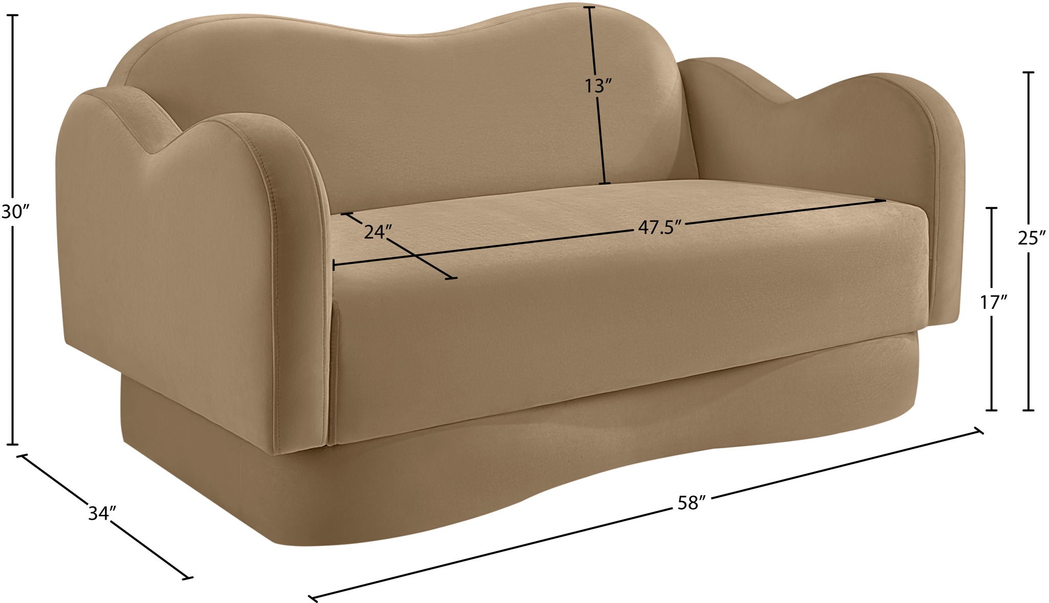 Bloom - Velvet Loveseat