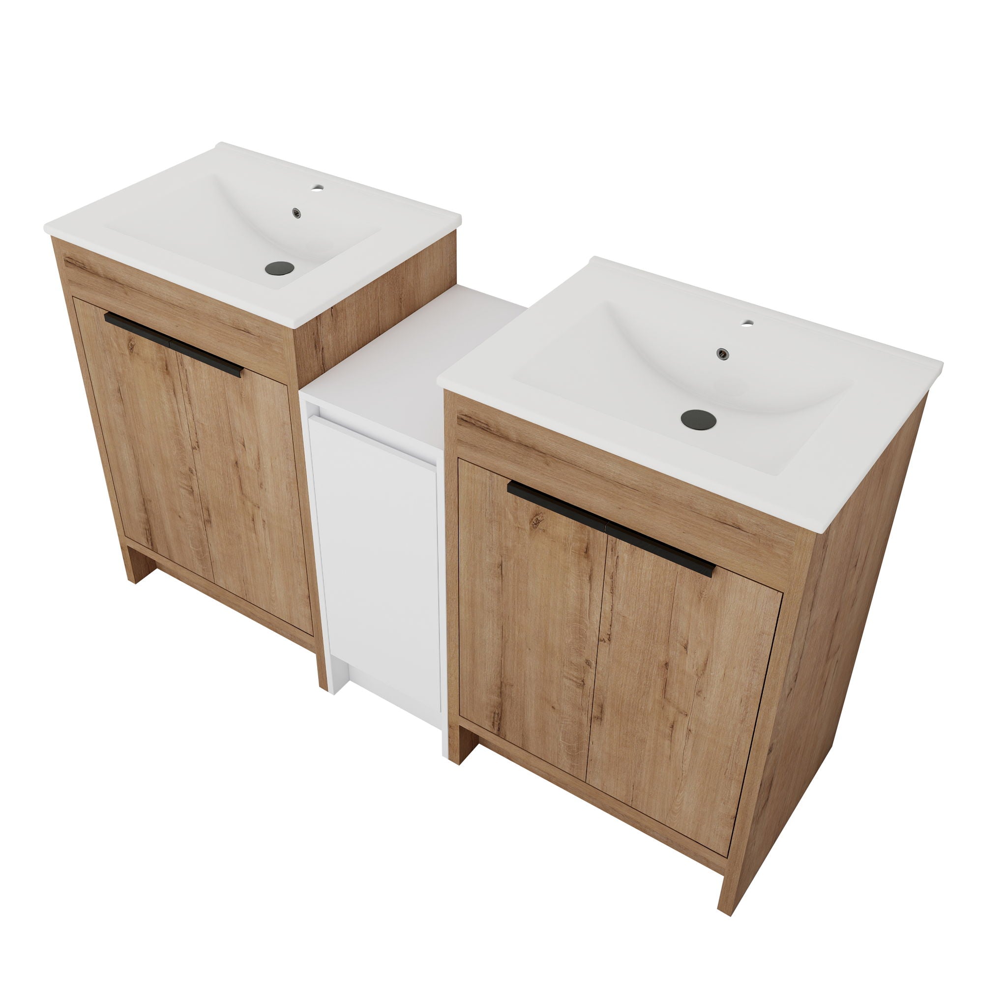 Freestanding Bathroom Vanity & Sink, Storage Cabinets, Soft Closing Doors