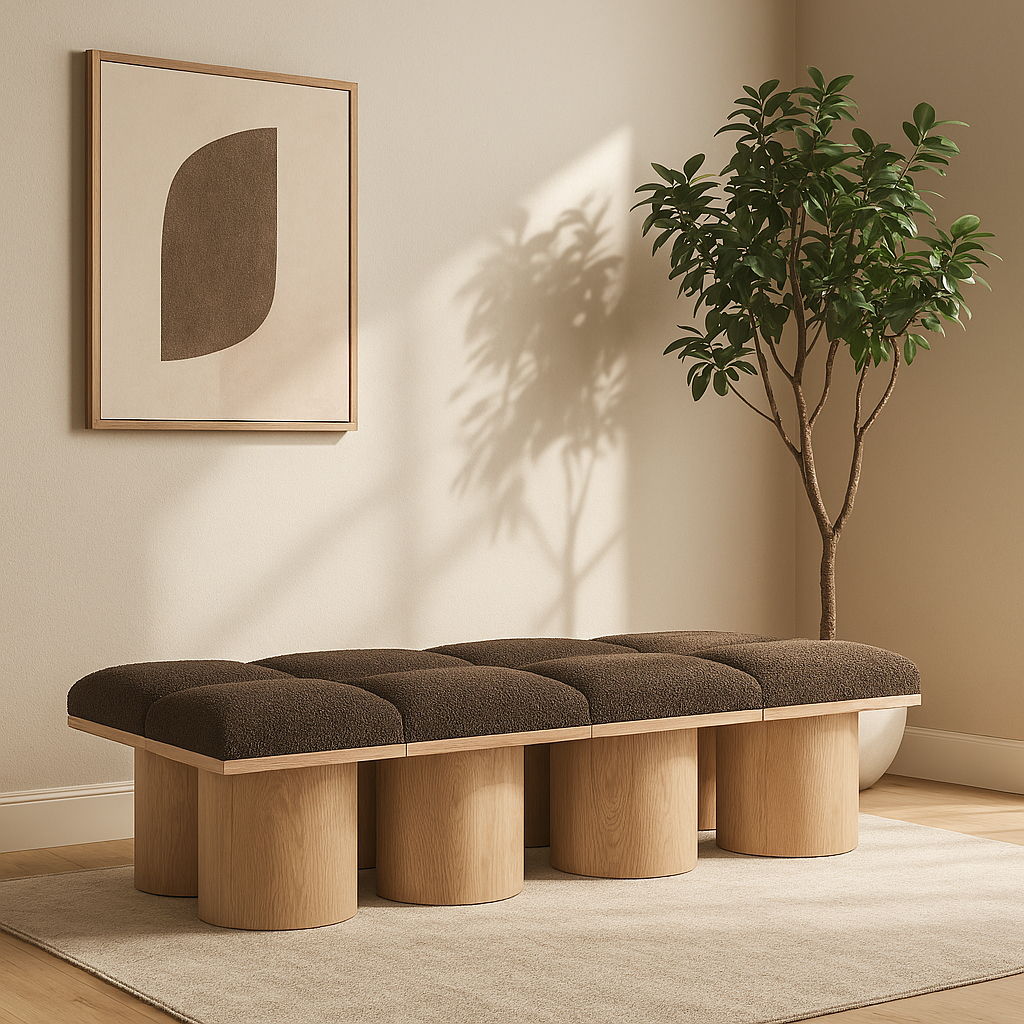 Pavilion - 8 Piece Modular Bench With Natural Base
