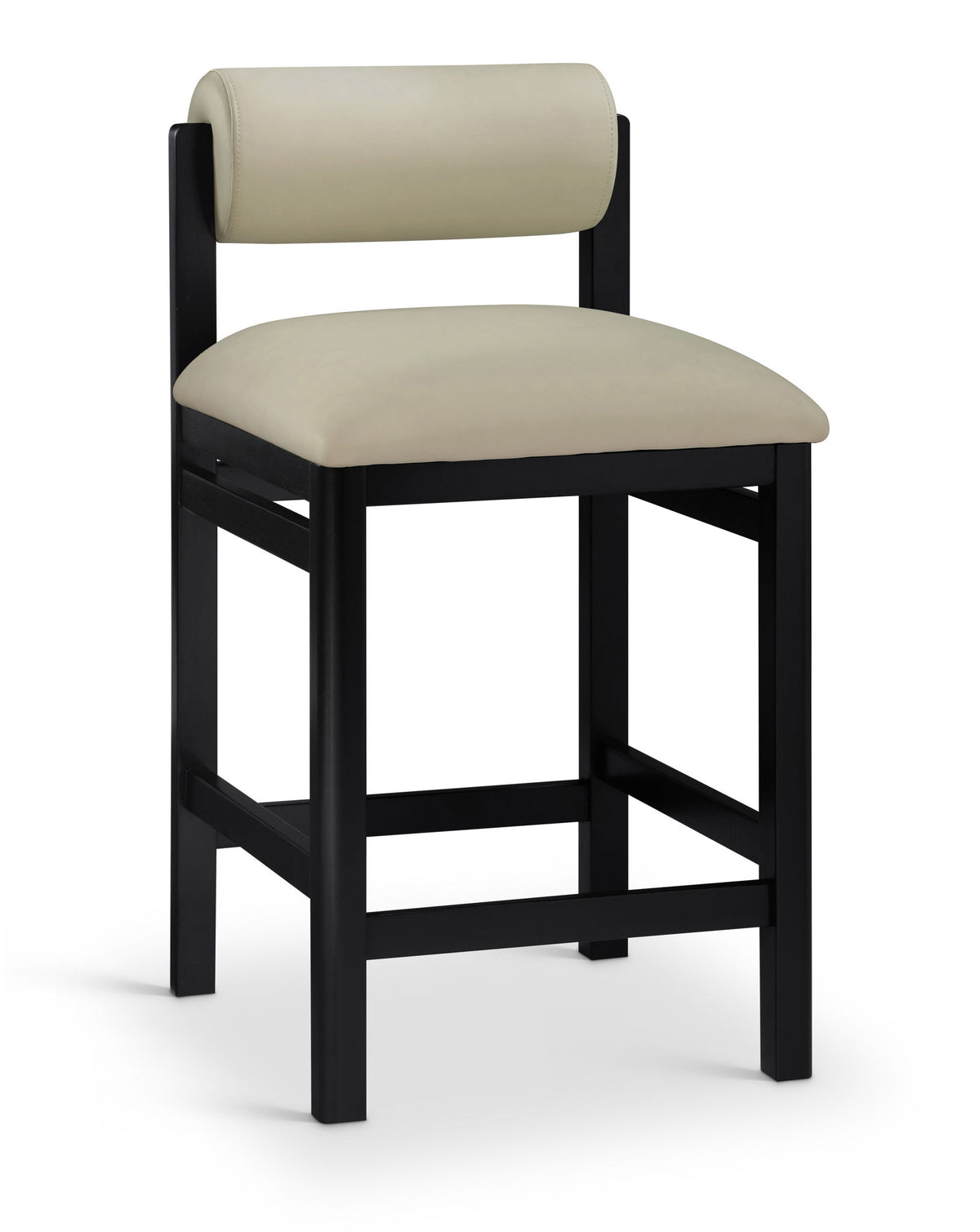 Roundhill - Faux Leather Counter Stool - Black Frame