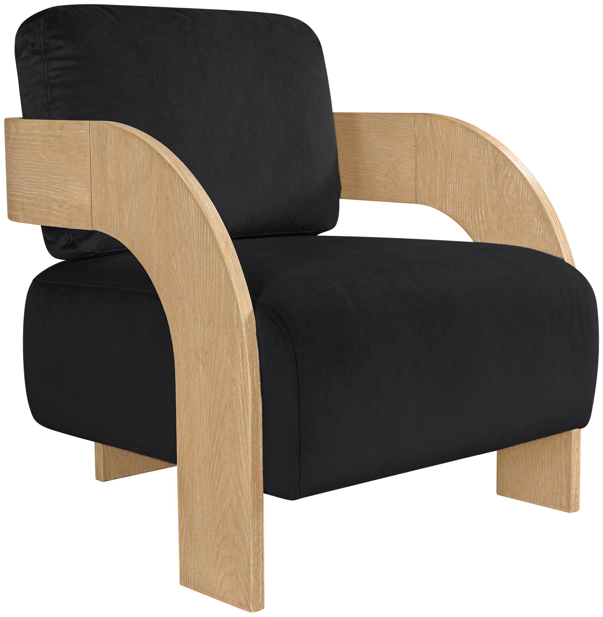 Cedra - Velvet Performance Fabric Upholstered Accent Chair - Natural Frame