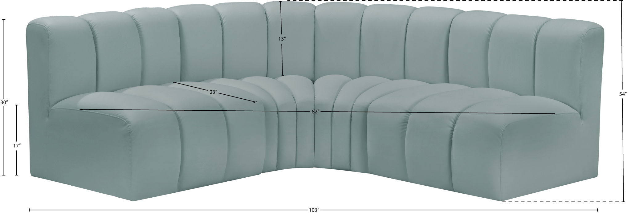Arc - Faux Leather 4 Piece Corner Modular Sofa
