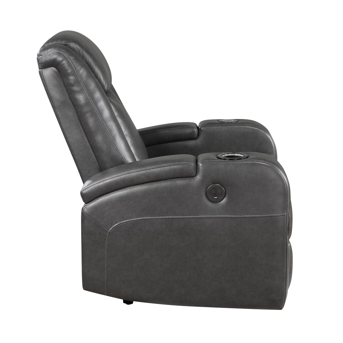 Turbo - Power Reclining Chair With Wireless Charger - Gray