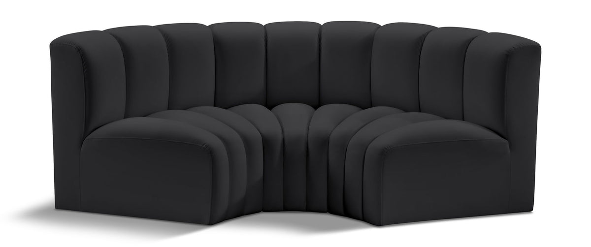Arc - Faux Leather 3 Piece Modular U-Shaped Sofa