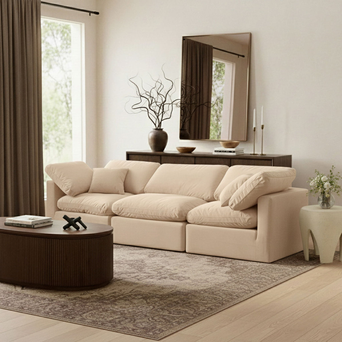 Indulge - Velvet 3 Seat Modular Sofa