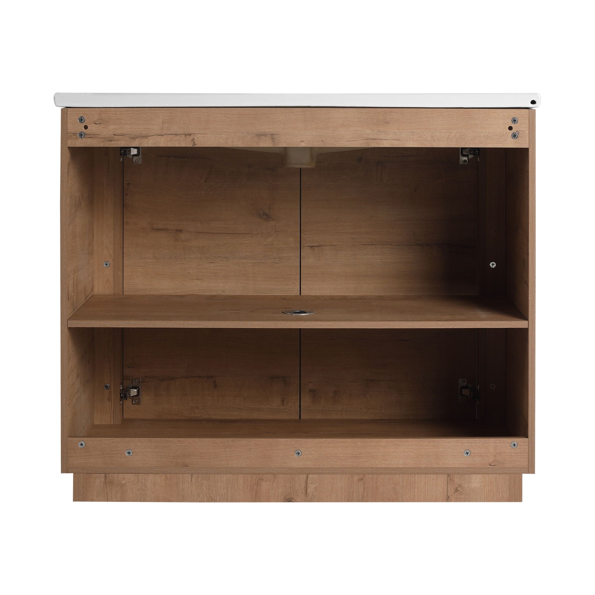 Freestanding Bathroom Vanity With Sink, 2 Soft Close Doors & Storage Rack