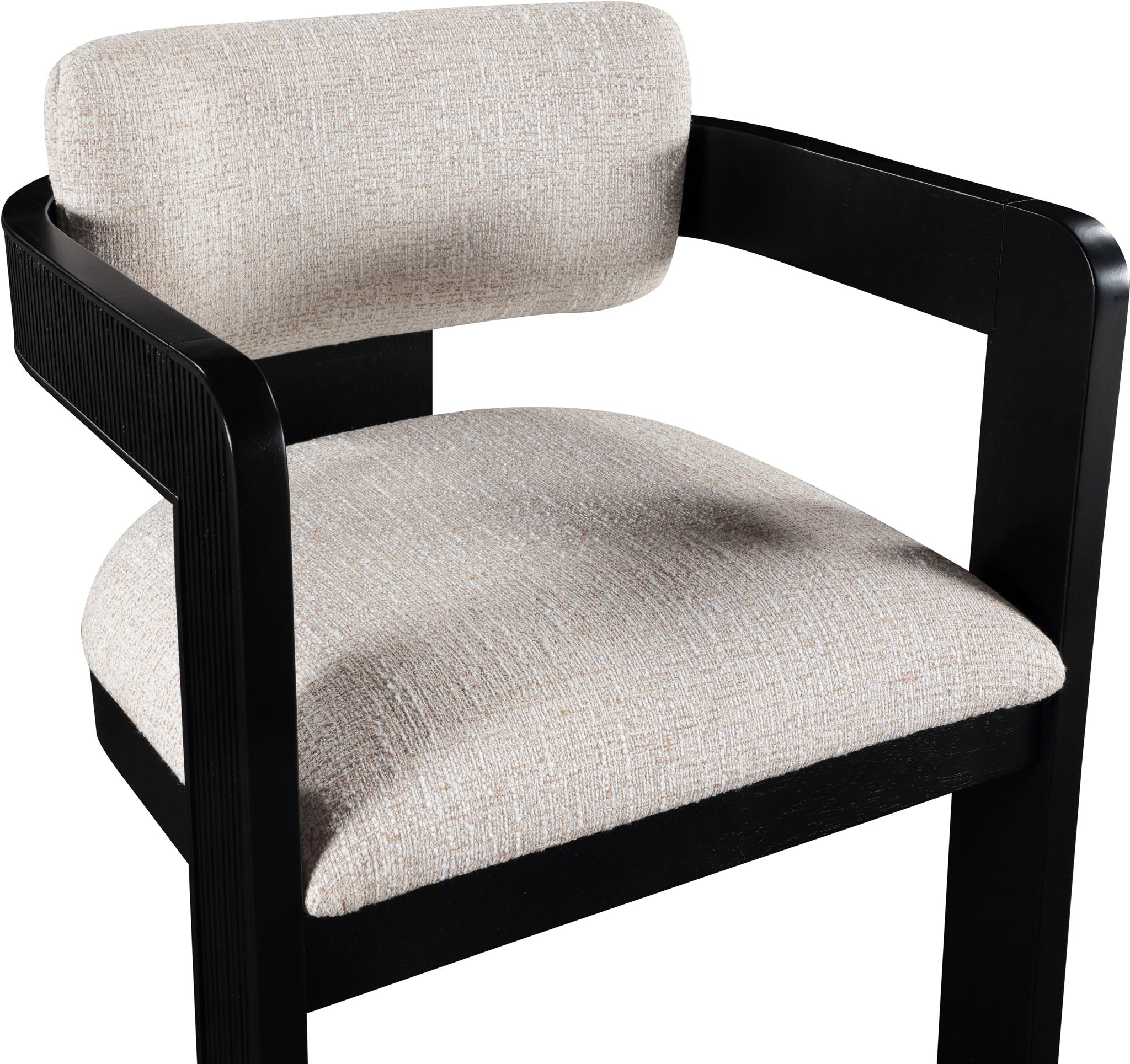Sacha - Linen Dining Chair With Black Base (Set of 2)