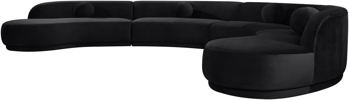 Avra - 189" Velvet Performance Fabric Upholstered Sectional