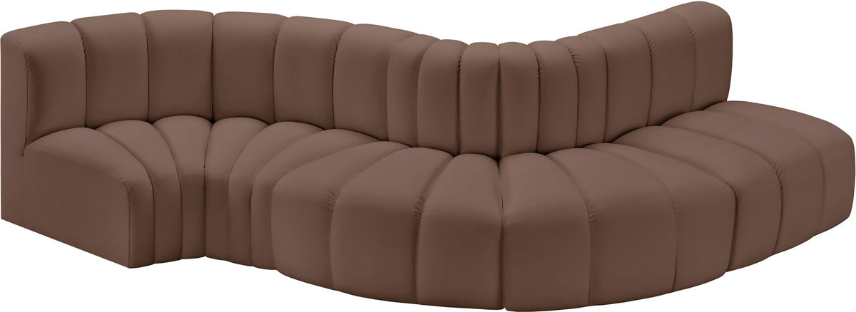 Arc - Faux Leather 5 Piece Modular Sofa