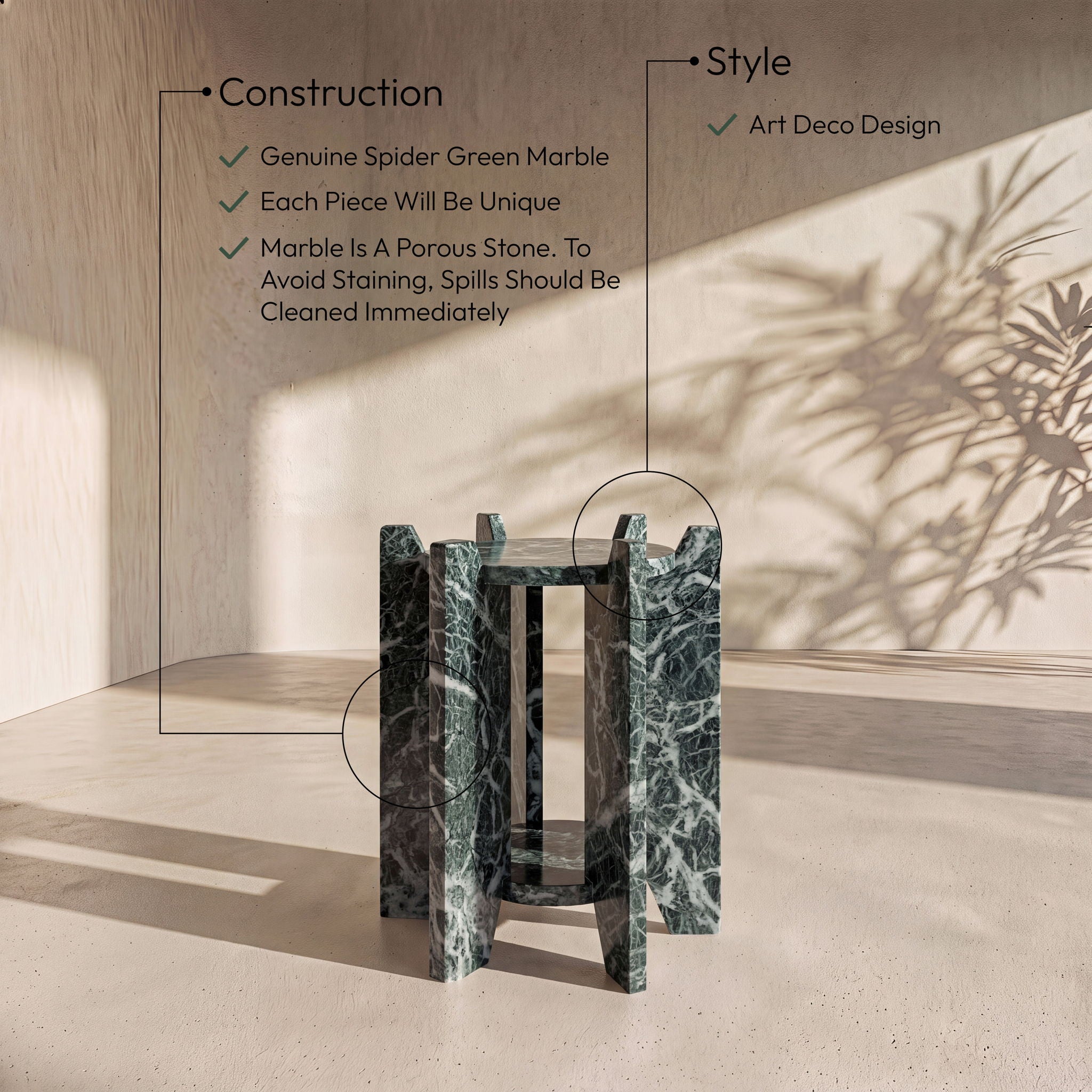 Soriano - Genuine Marble Table