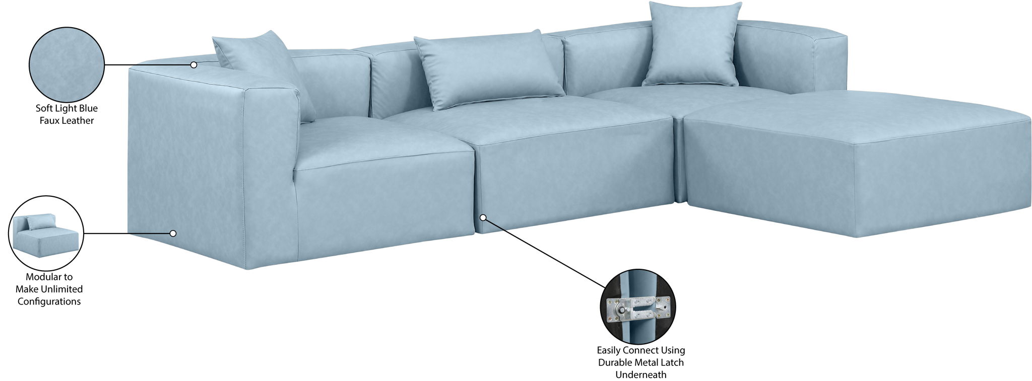 Cube - 4 Piece Modular Sectional With Chaise