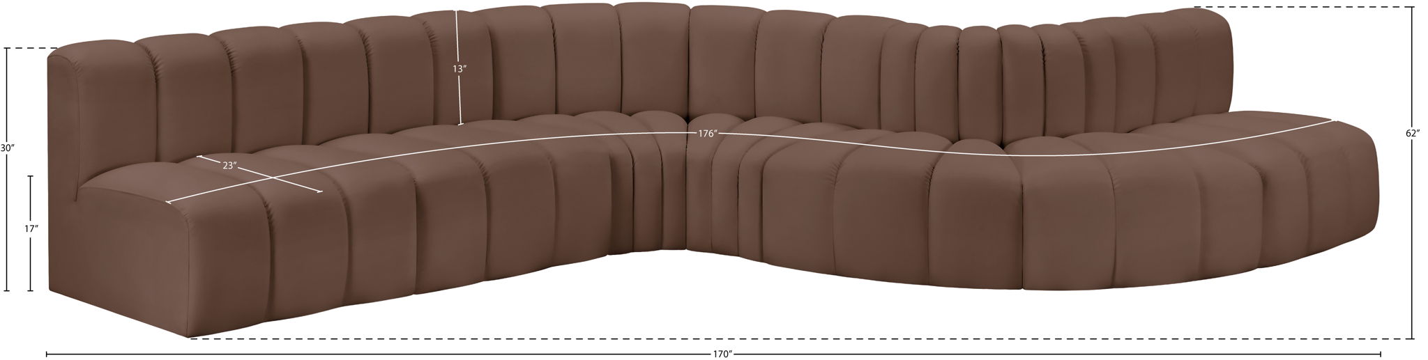 Arc - Faux Leather 7 Piece Modular Sofa