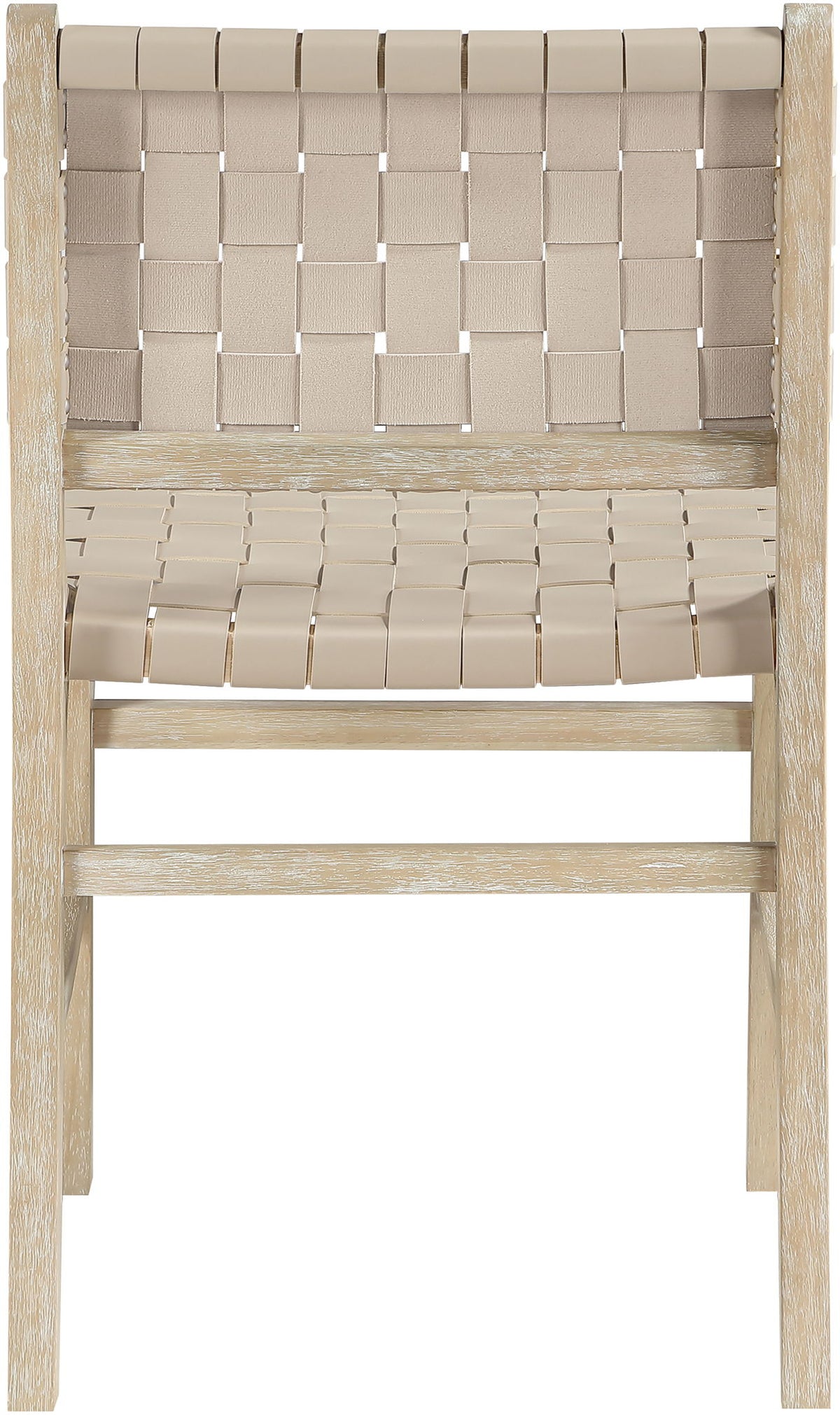 Entwine - Vegan Leather Upholstered Dining Chair - Painted Natural