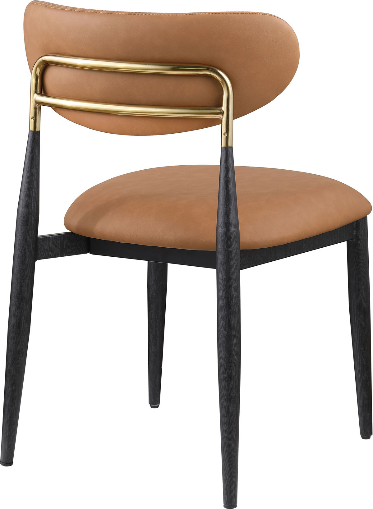 Ronda - Vegan Leather Upholstered Dining Side Chair - Black Legs