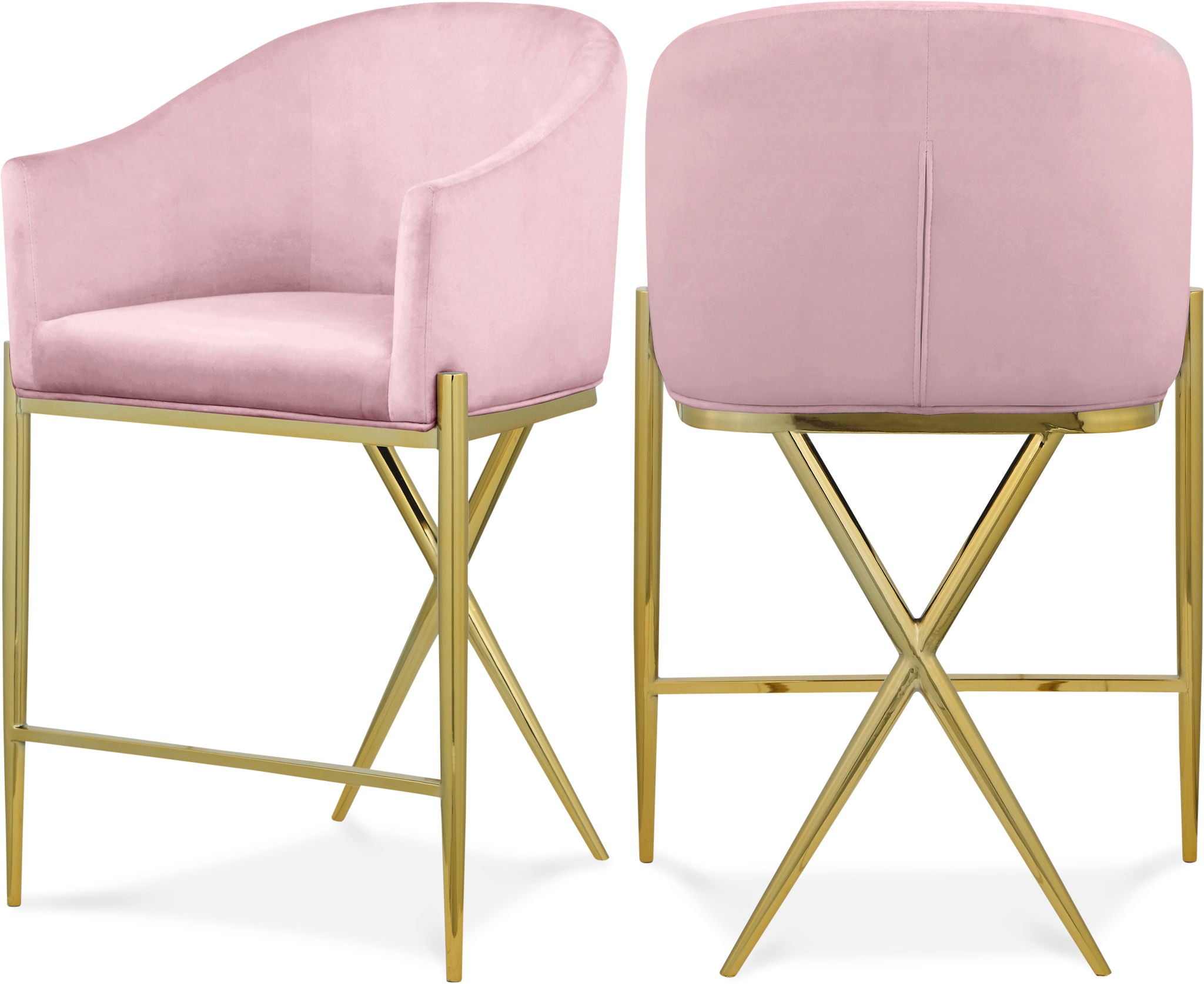 Xavier - Counter Stool with Gold Legs