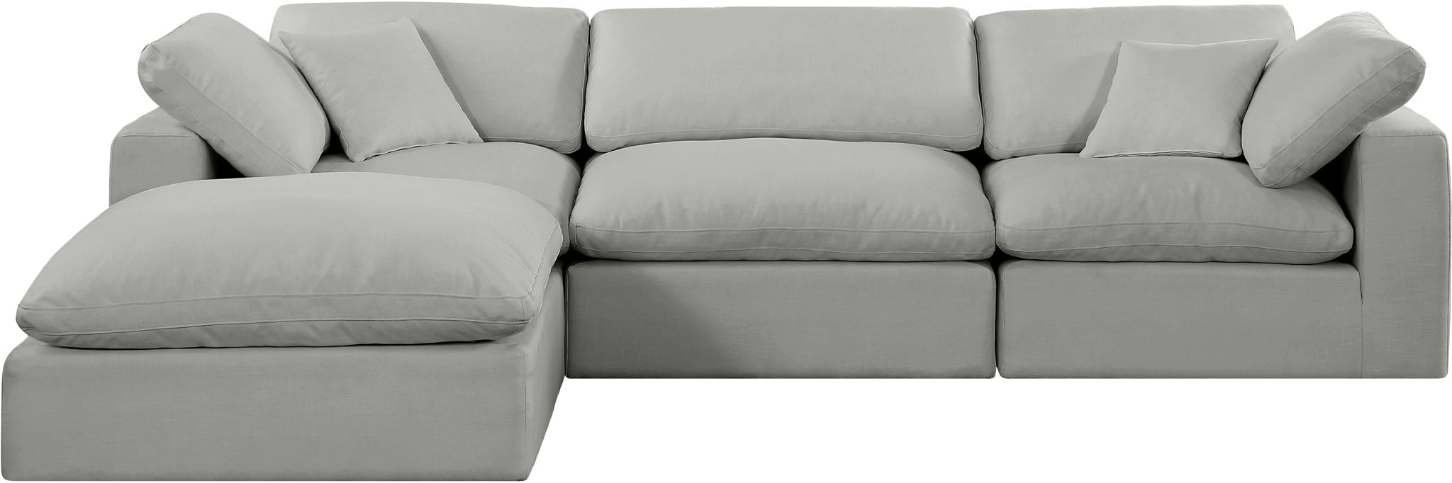 Comfy - 4 Piece Linen Fabric Modular Sectional With Chaise