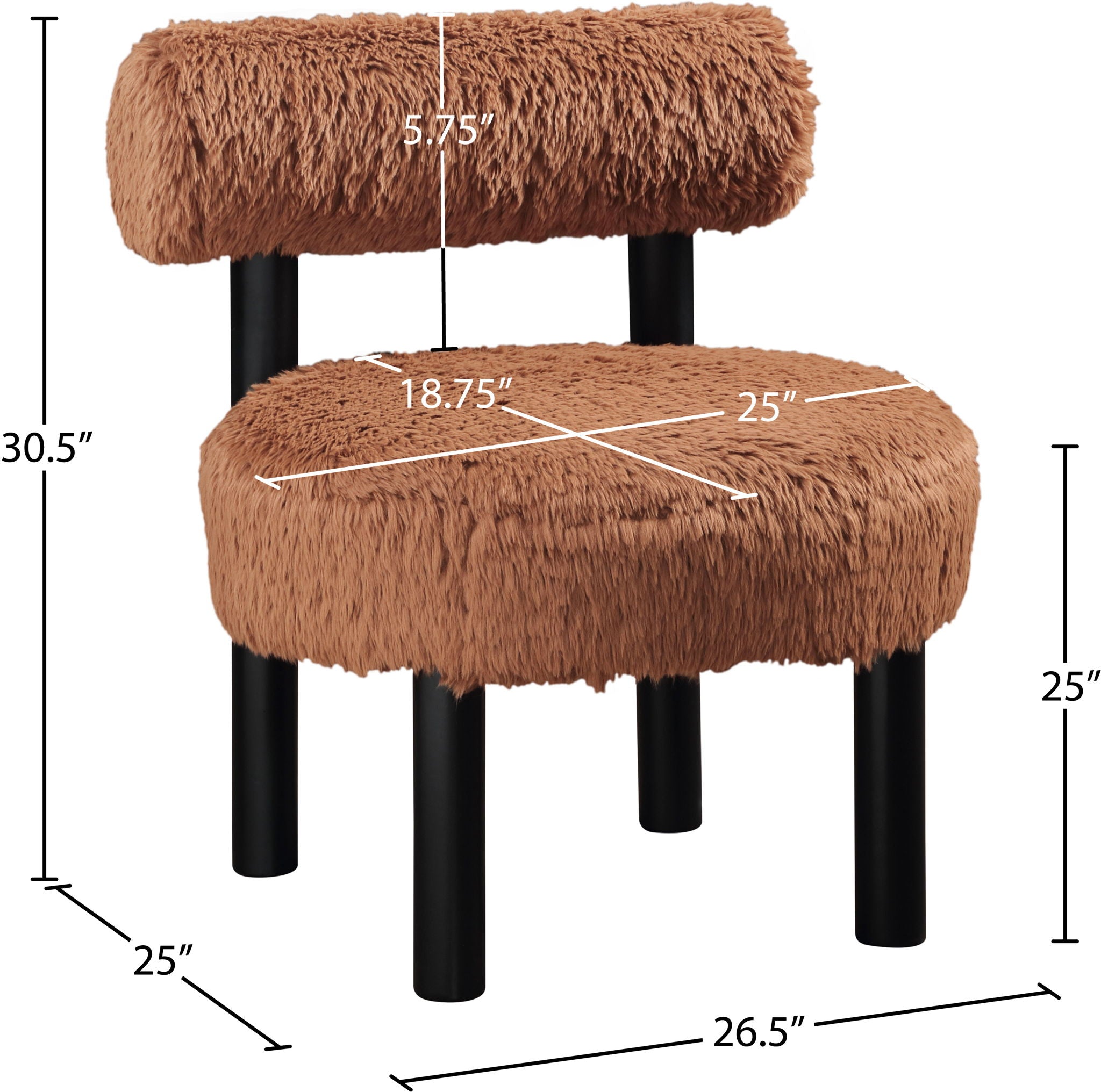 Ambre - Vegan Shearling Fabric Upholstered Accent Chair