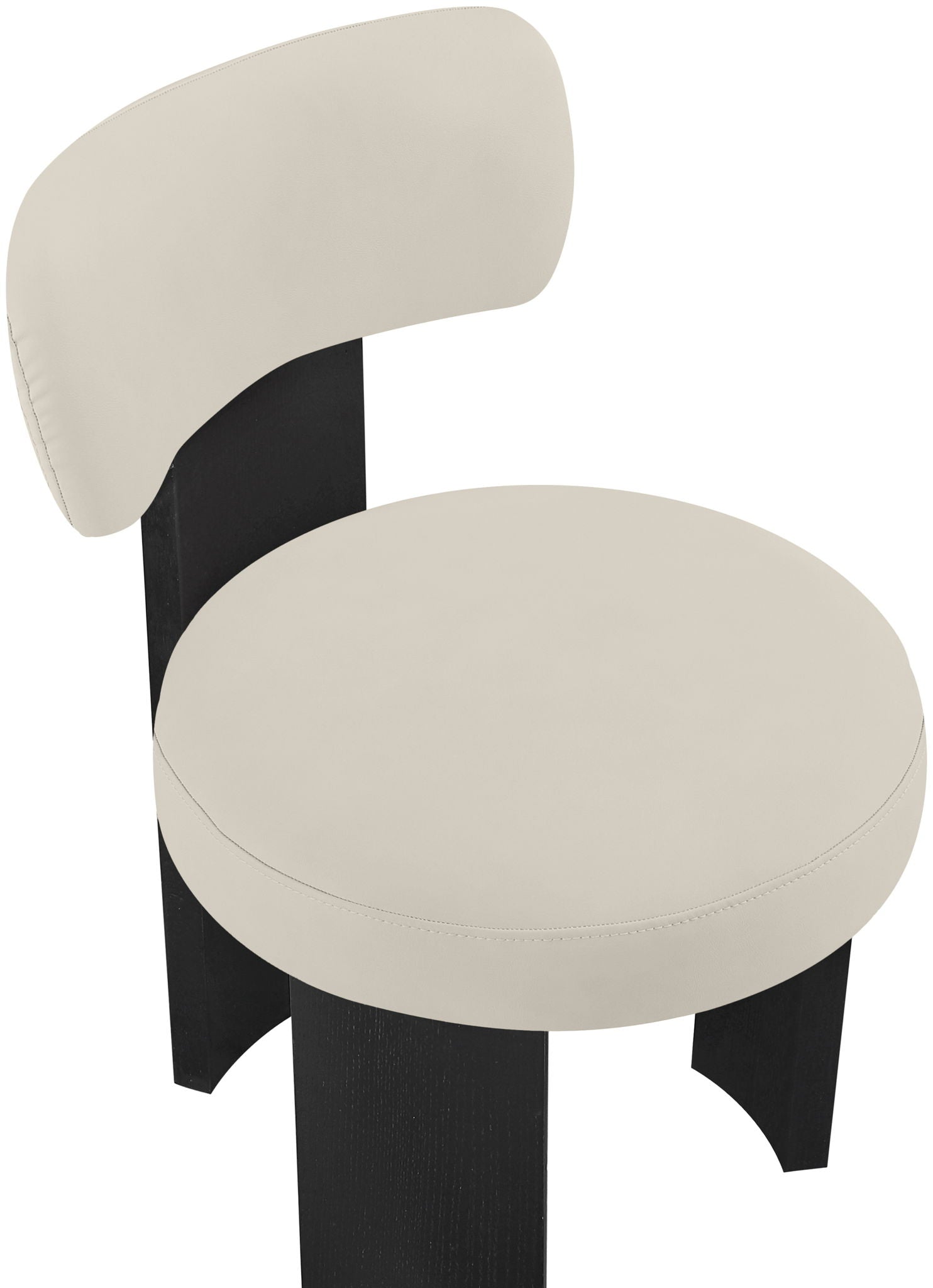 Atelier - Vegan Leather Upholstered Dining Chair (Set of 2) - Taupe / Painted Black