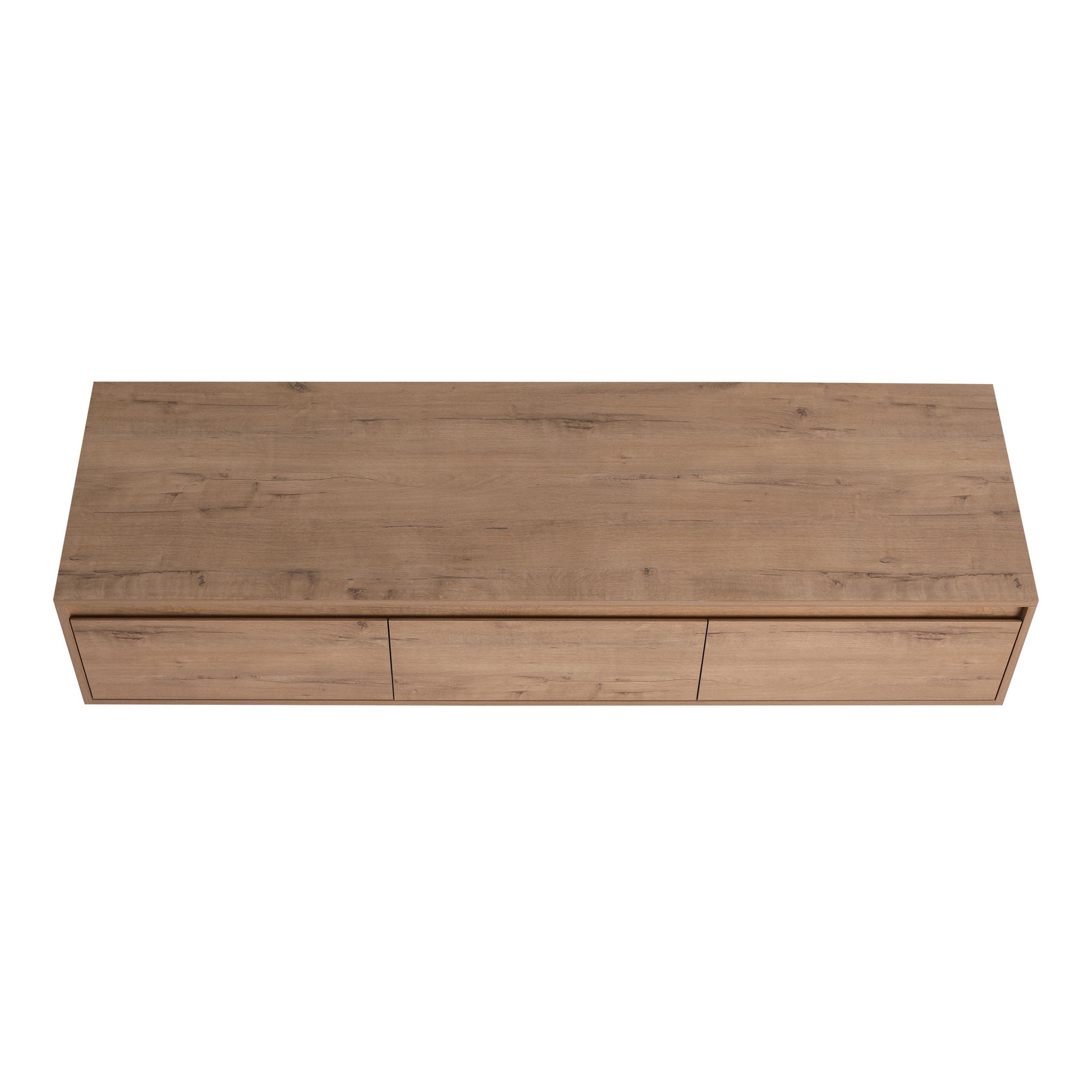 Modern Minimalist 60" Bathroom Cabinet With Soft Close Drawers And Floating Mounting Design - Imitative Oak