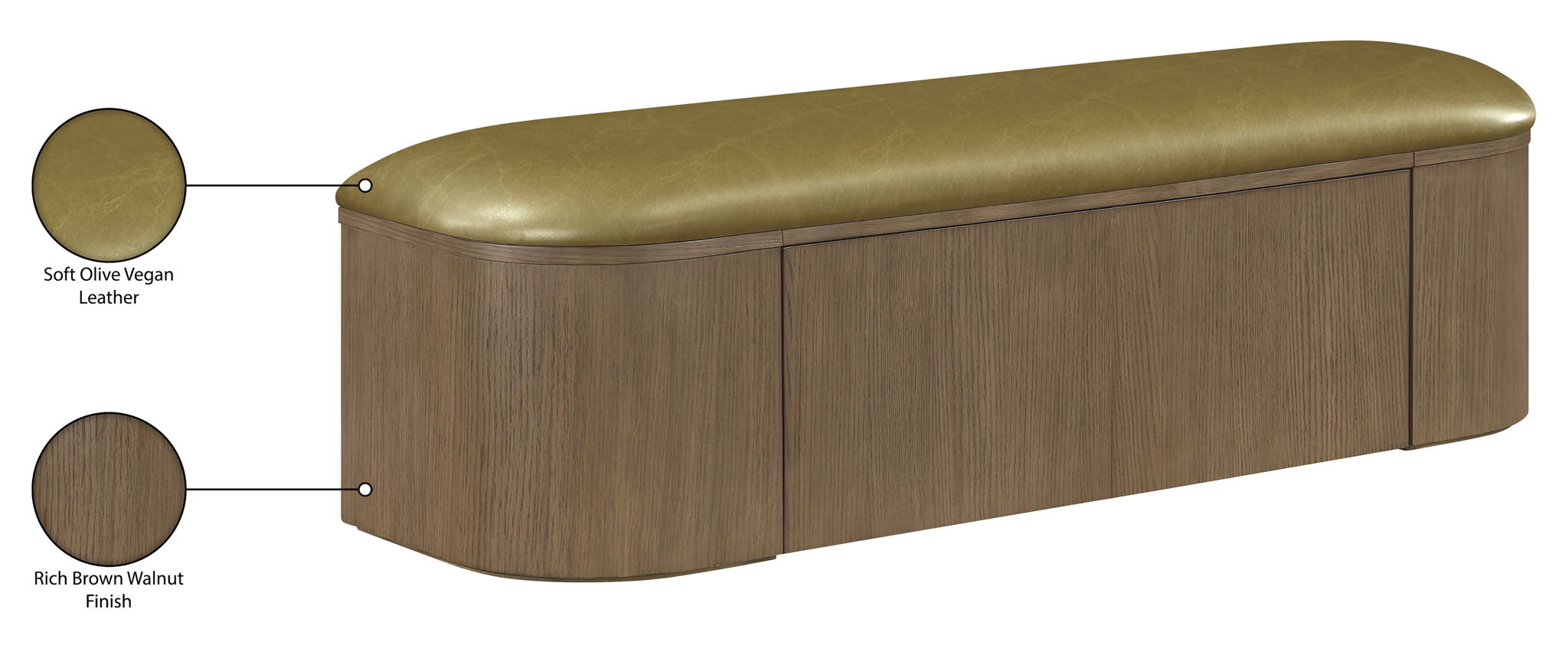 Velden - Upholstered Storage Bench With Stained Brown Base