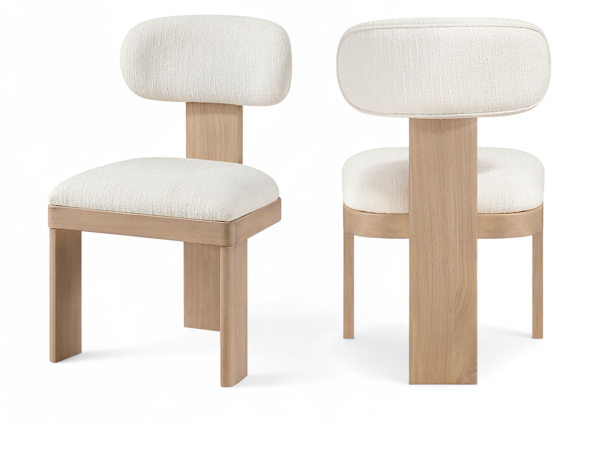 Timbra - Linen Textured Fabric Upholstered Dining Chair (Set of 2) - Natural Base