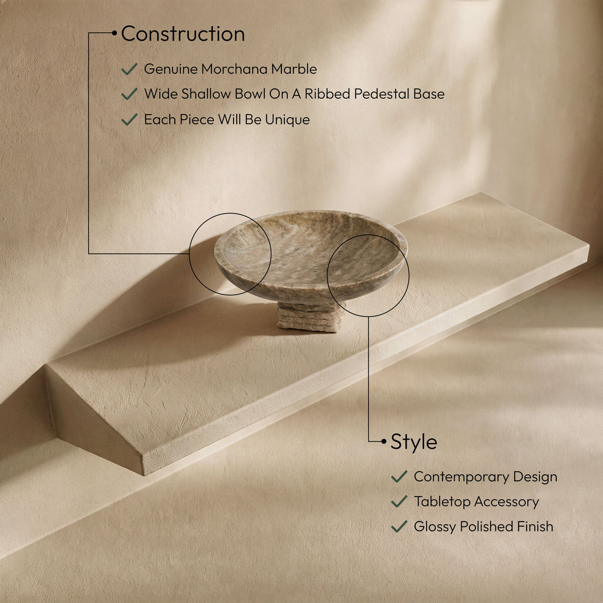 Colannade - Genuine Marble Bowl