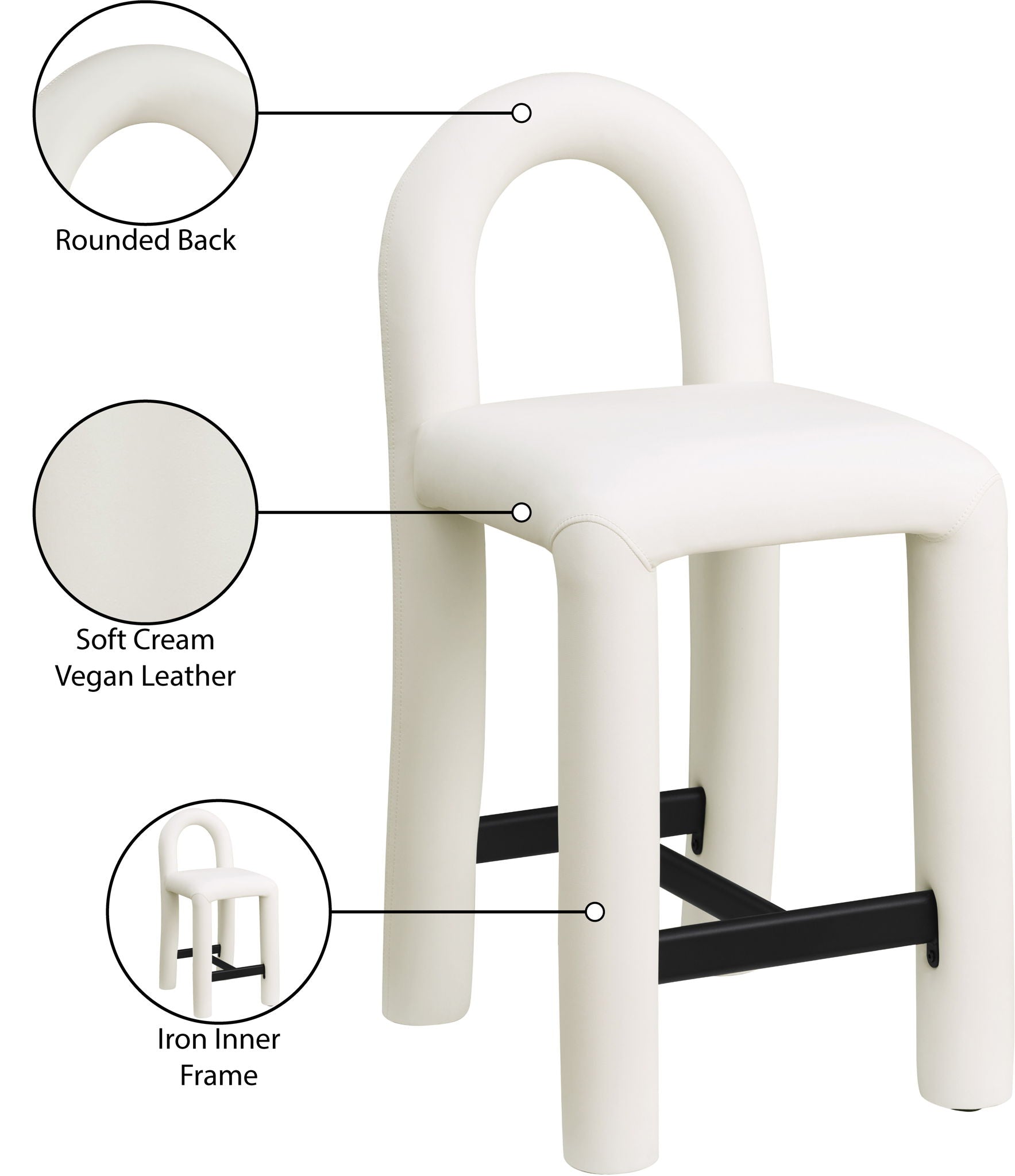 Amari - Faux Leather Stool