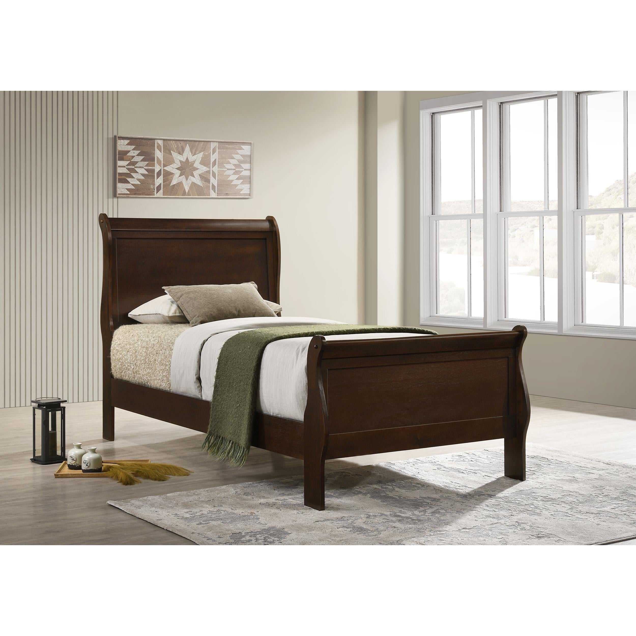 Diamond Modern Furniture COA Louis Philippe Twin Sleigh Bed 202411T IMAGE 6