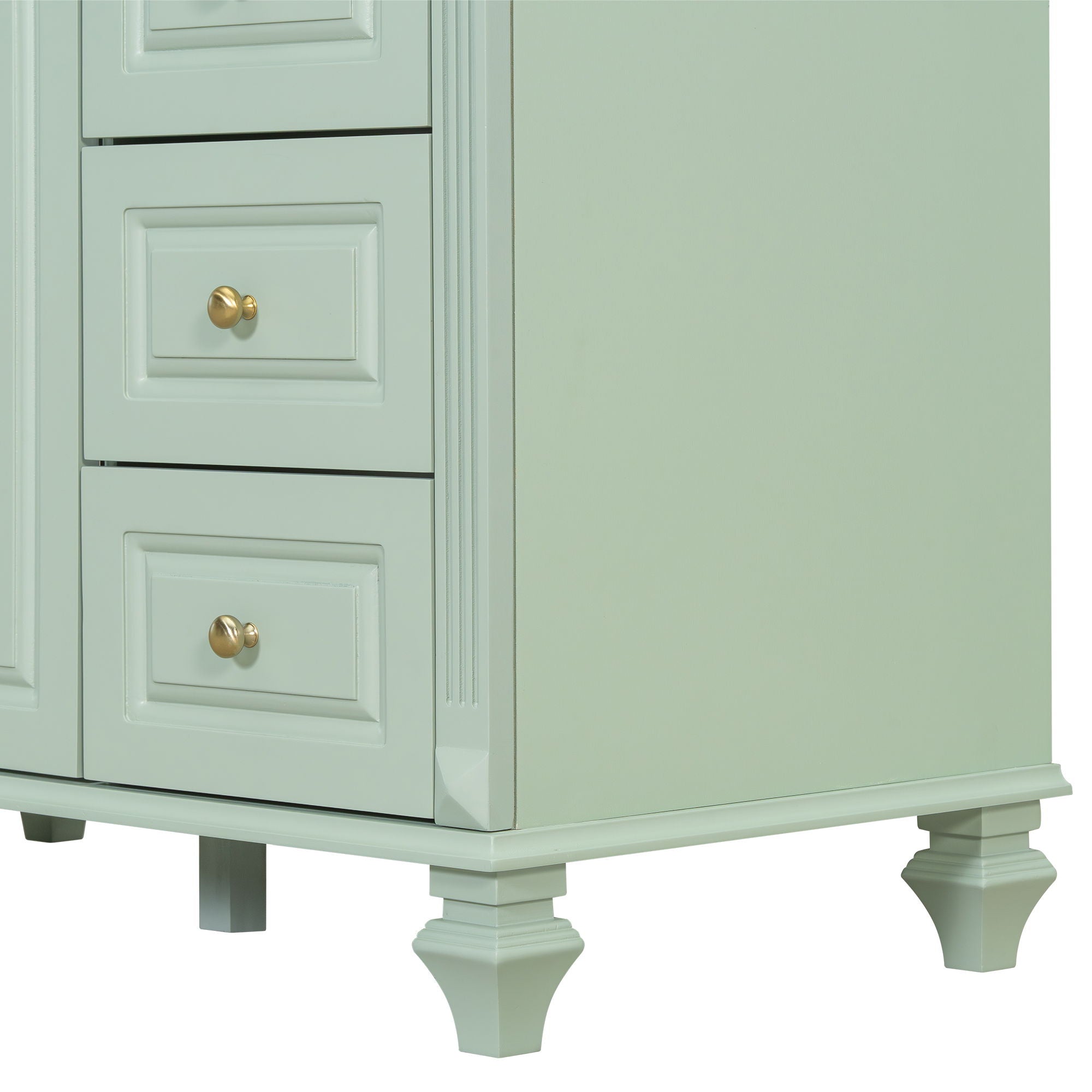 Modern Bathroom Vanity With Sink, 3 Drawers & 2 Doors