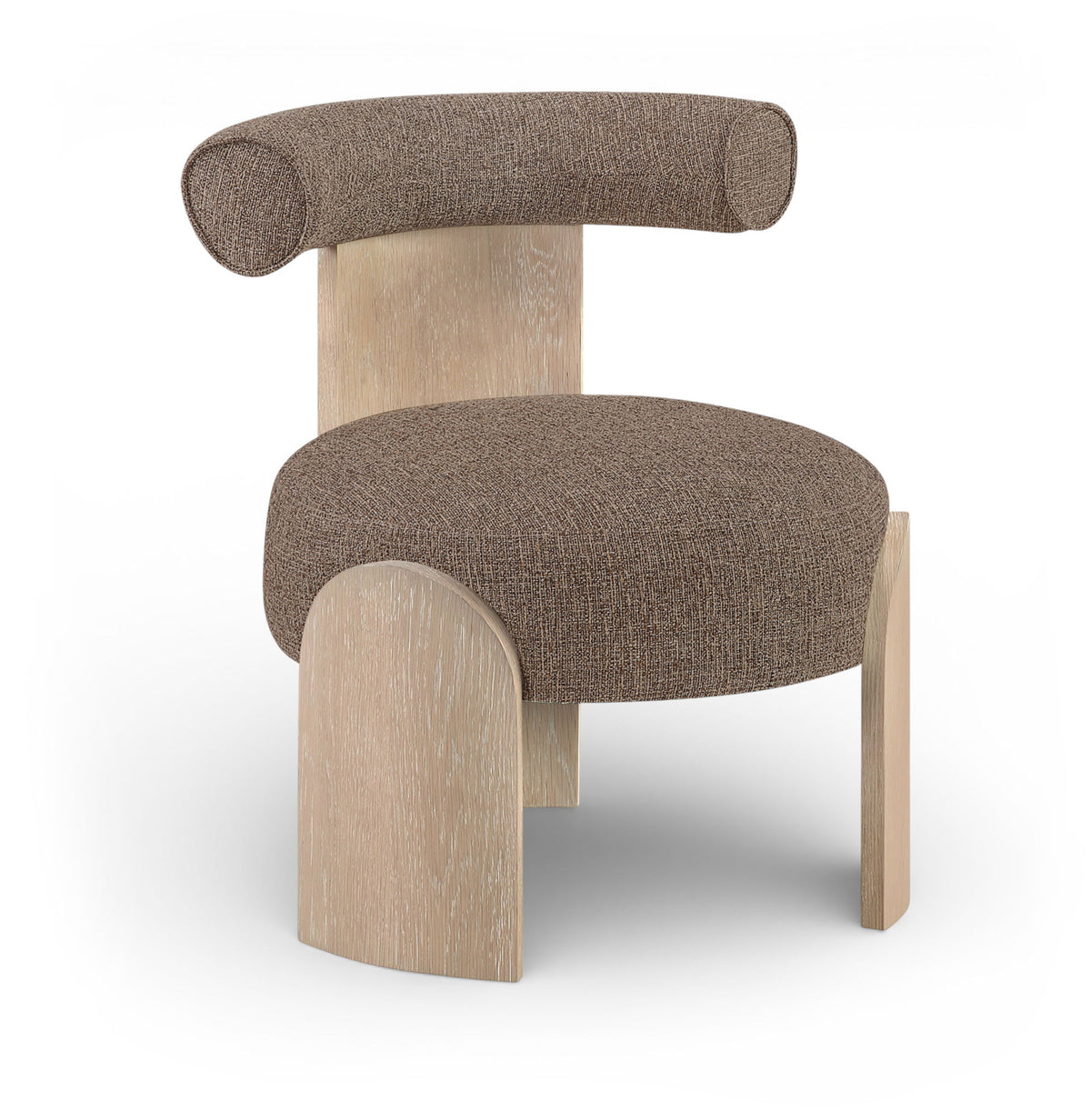 Calder - Linen Textured Fabric Upholstered Accent Chair - Painted Natural Base