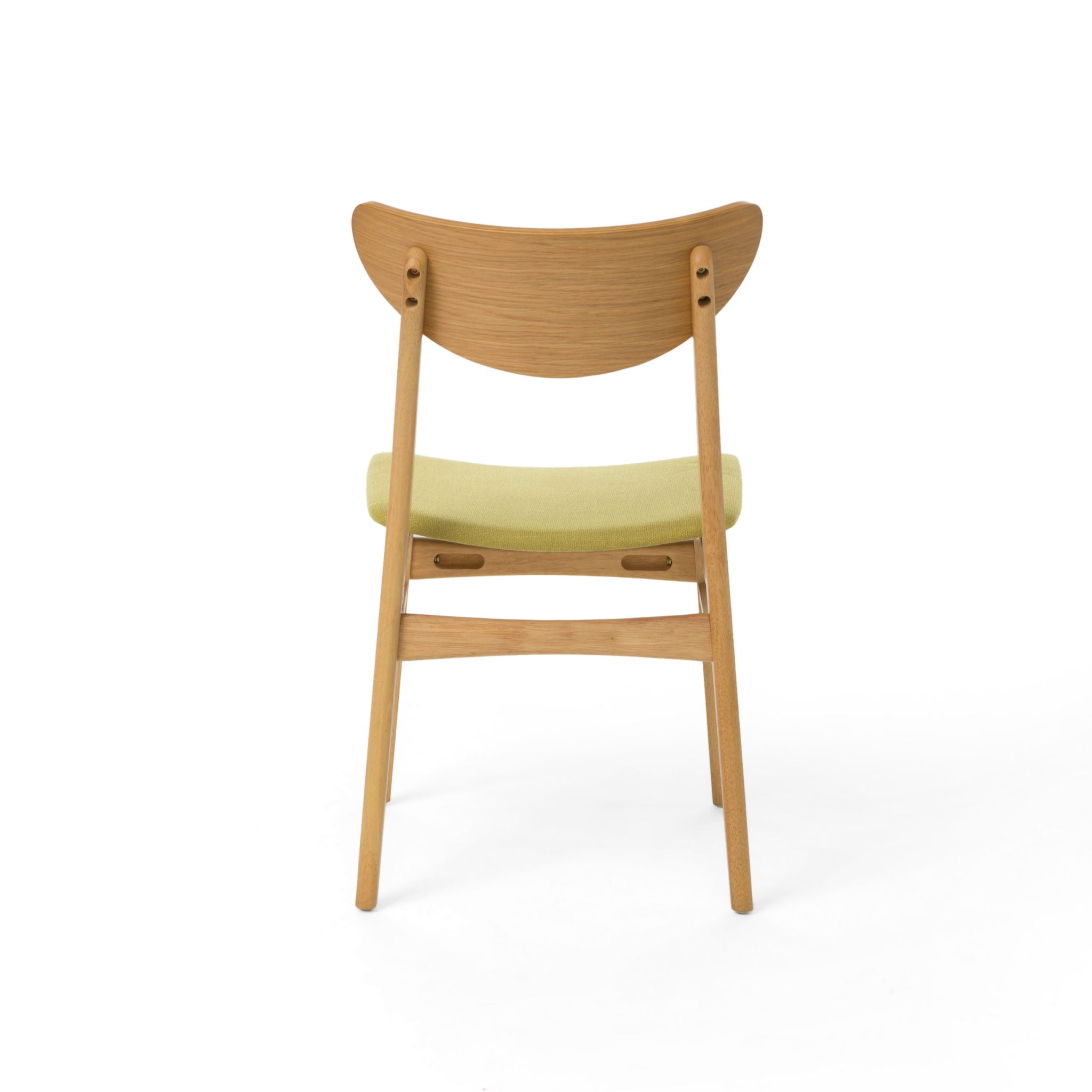 Contemporary Fabric Dining Chair With Wood And Sleek Design - Green