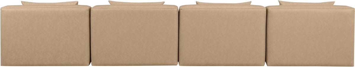 Cube - Modular 4 Piece Armless Sofa - Tan