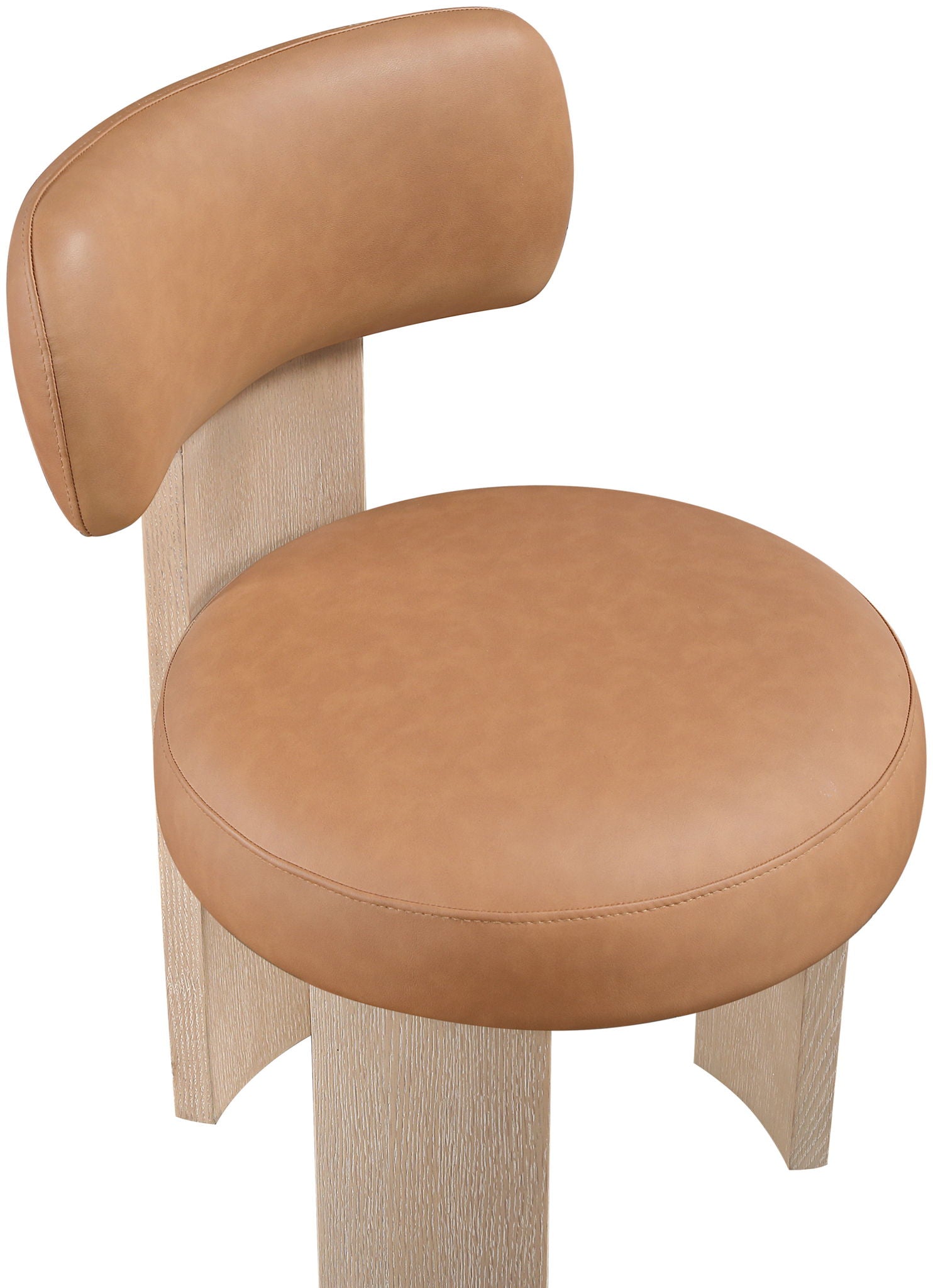 Atelier - Vegan Leather Upholstered Dining Chair (Set of 2) - Painted Natural Frame