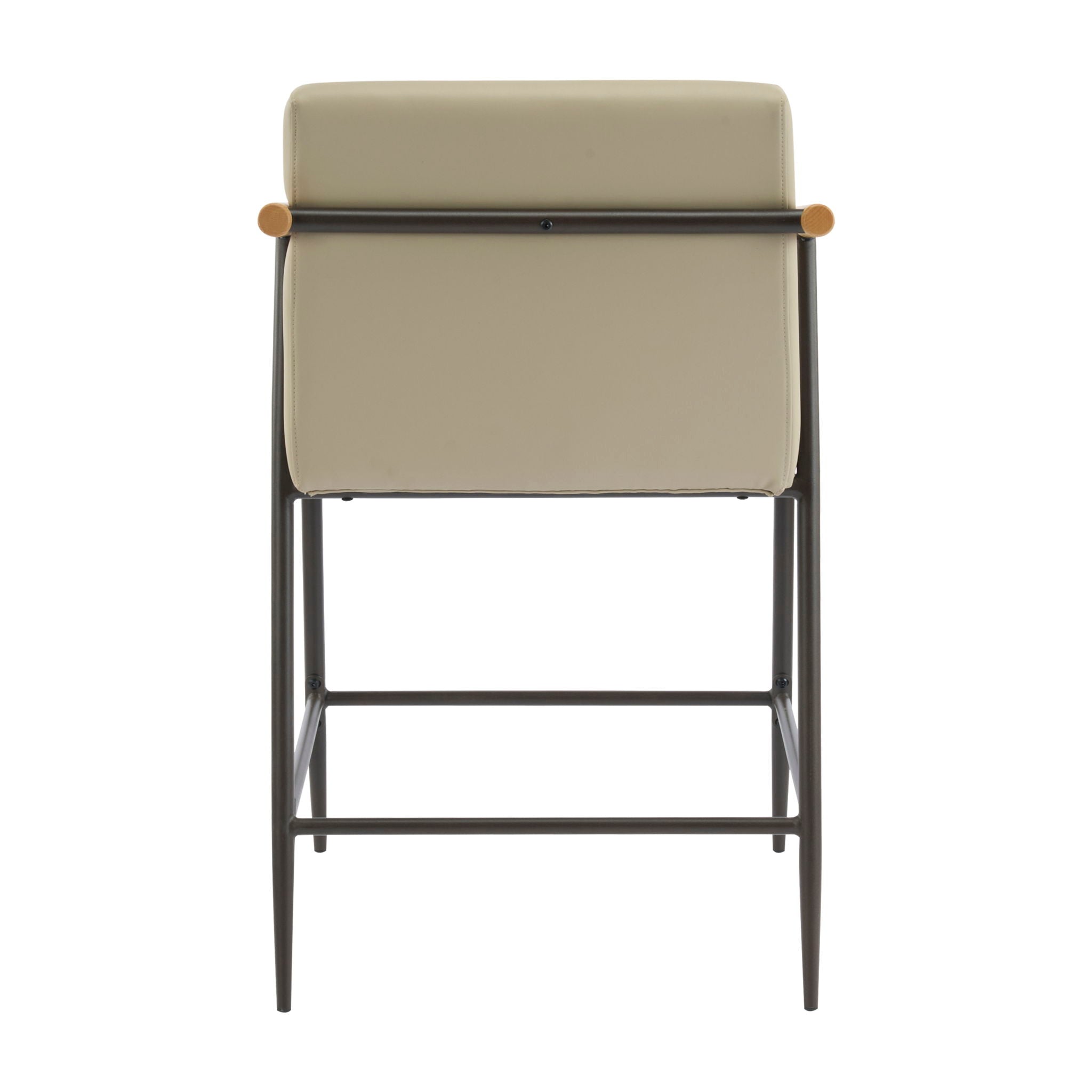 Counter Stool Set With Espresso Metal Frame - Khaki
