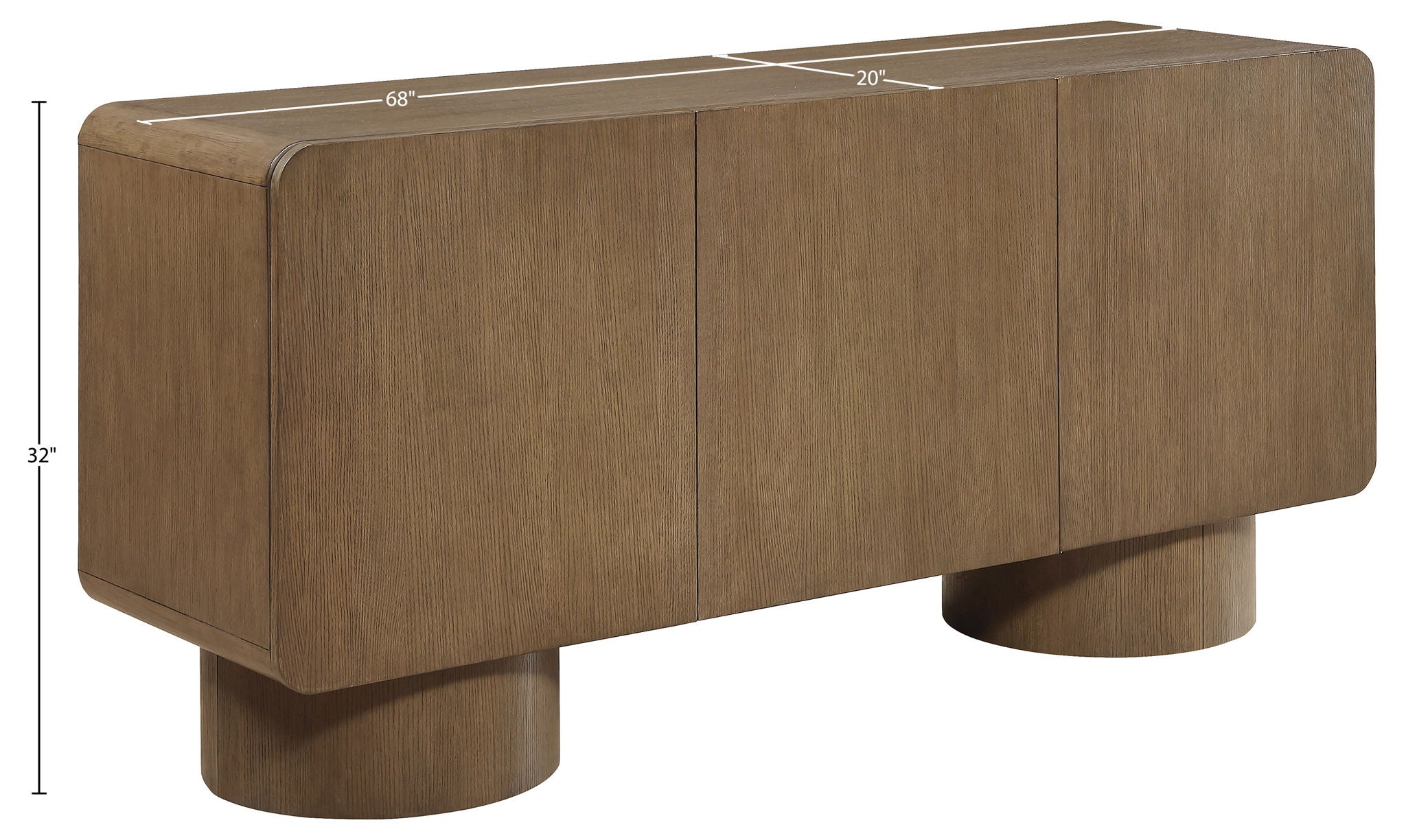 Adagio - Solid Wood And Oak Veneer Sideboard / Buffet